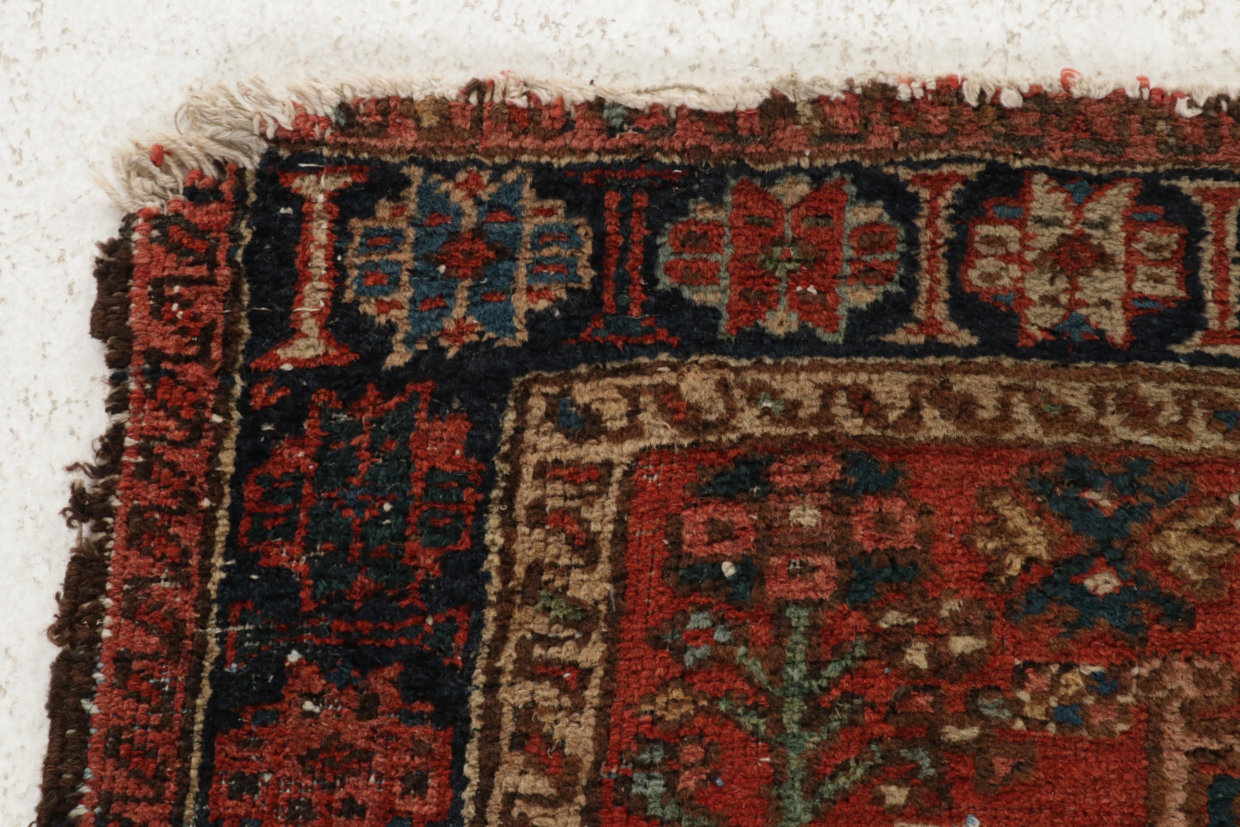3'4 x 4'7 Hand-Knotted Persian Karaja Accent Rug, circa 1920s