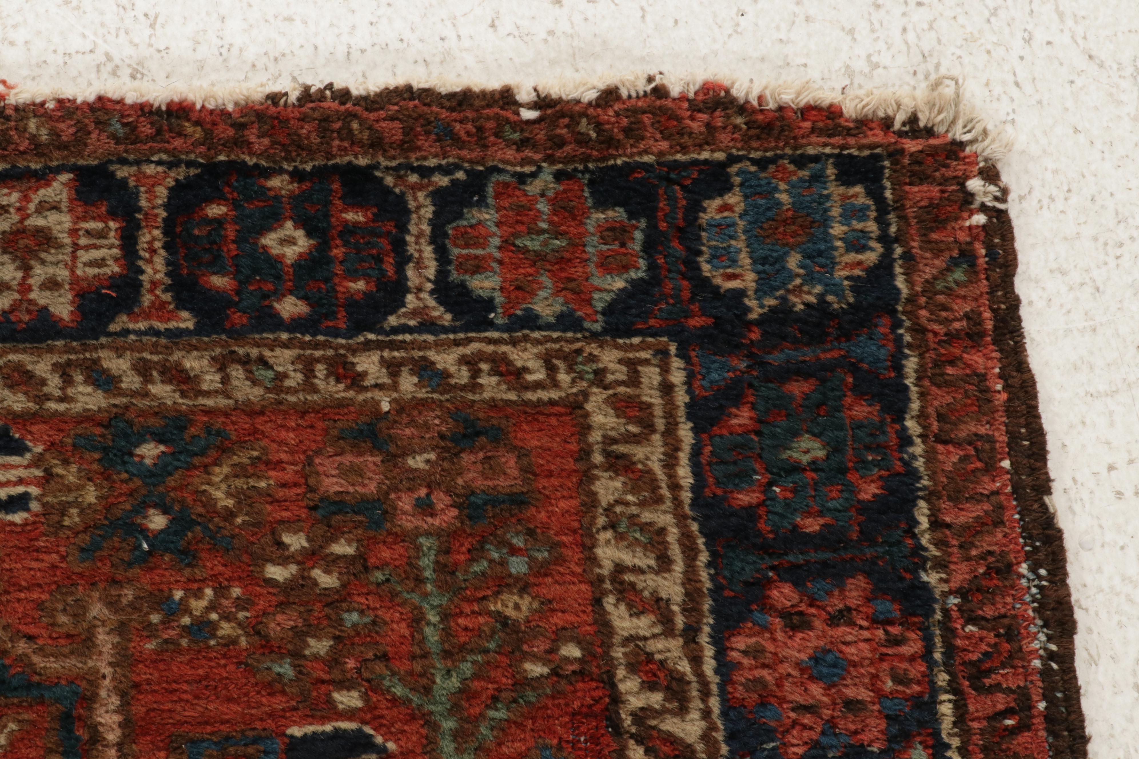 3'4 x 4'7 Hand-Knotted Persian Karaja Accent Rug, circa 1920s