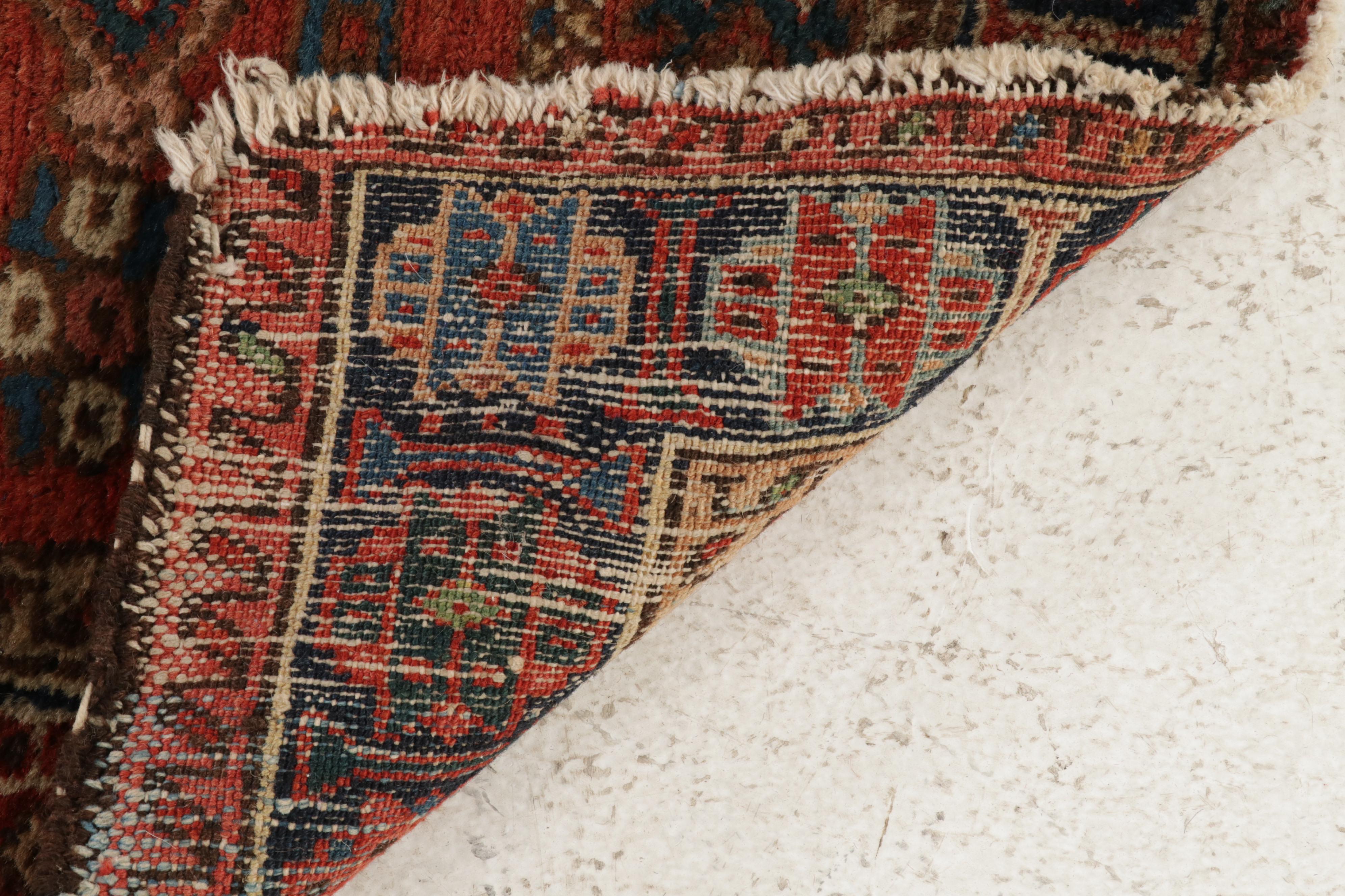 3'4 x 4'7 Hand-Knotted Persian Karaja Accent Rug, circa 1920s