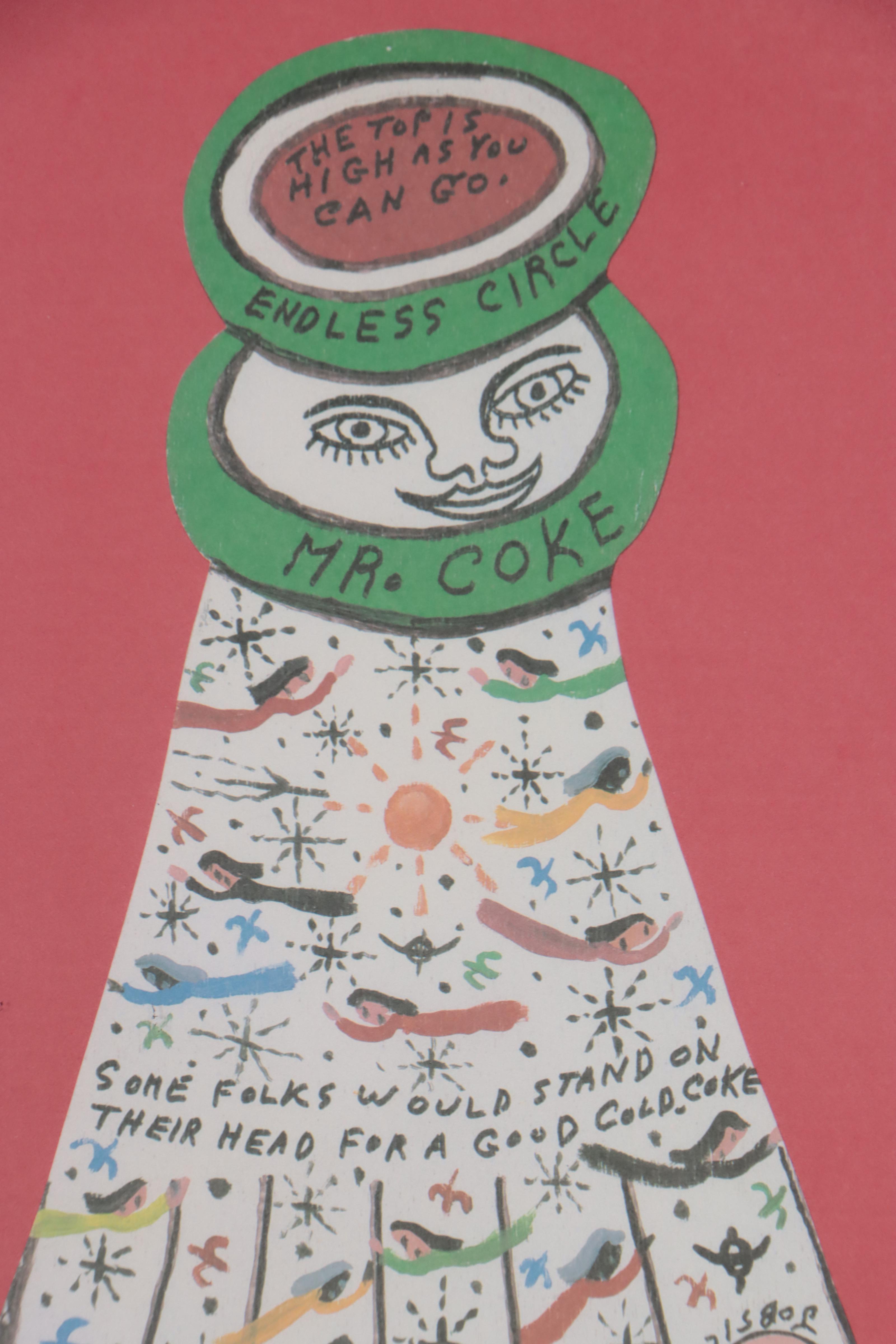 Howard Finster Offset Lithograph of Coca Cola, Late 20th Century