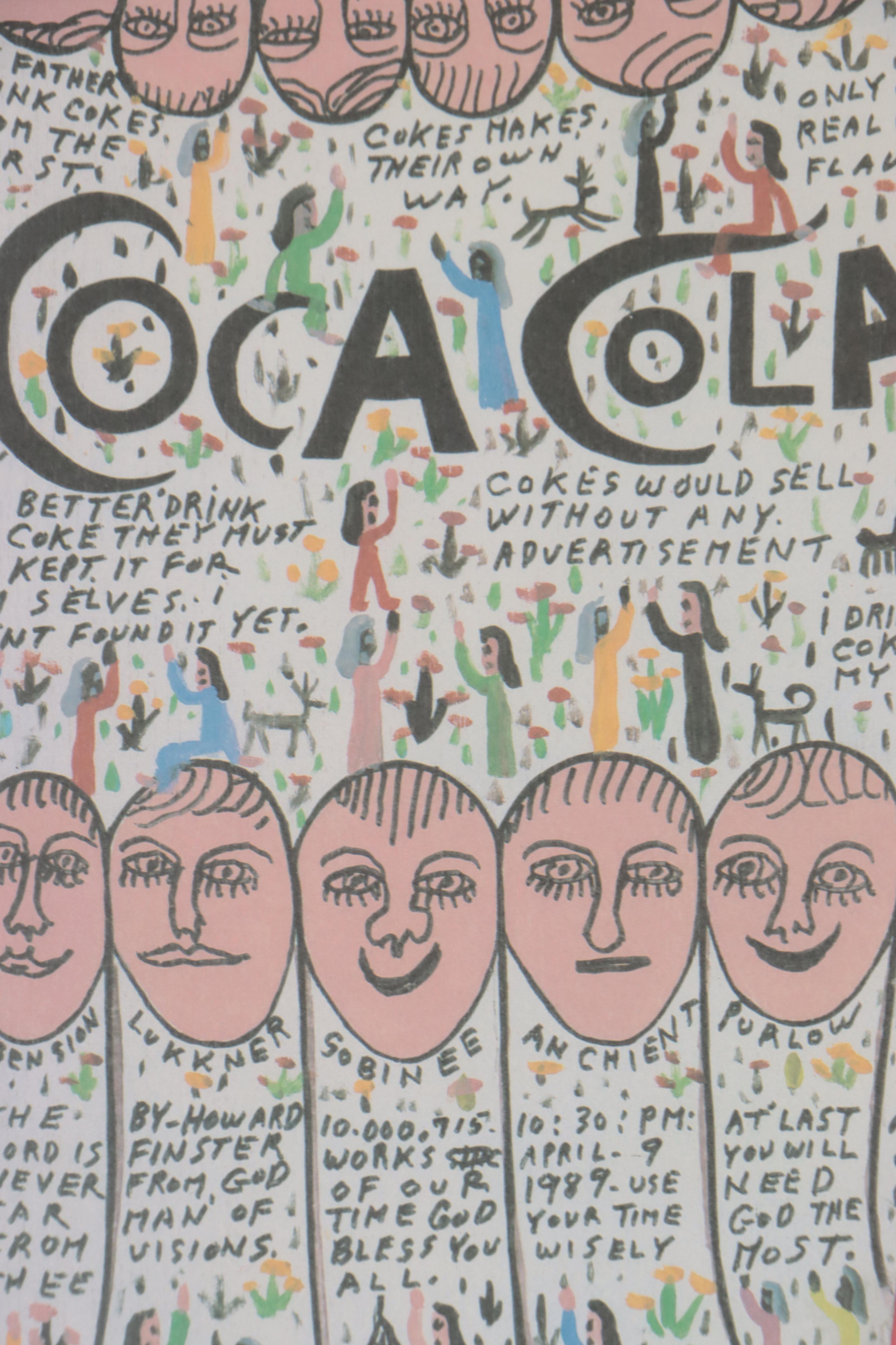 Howard Finster Offset Lithograph of Coca Cola, Late 20th Century