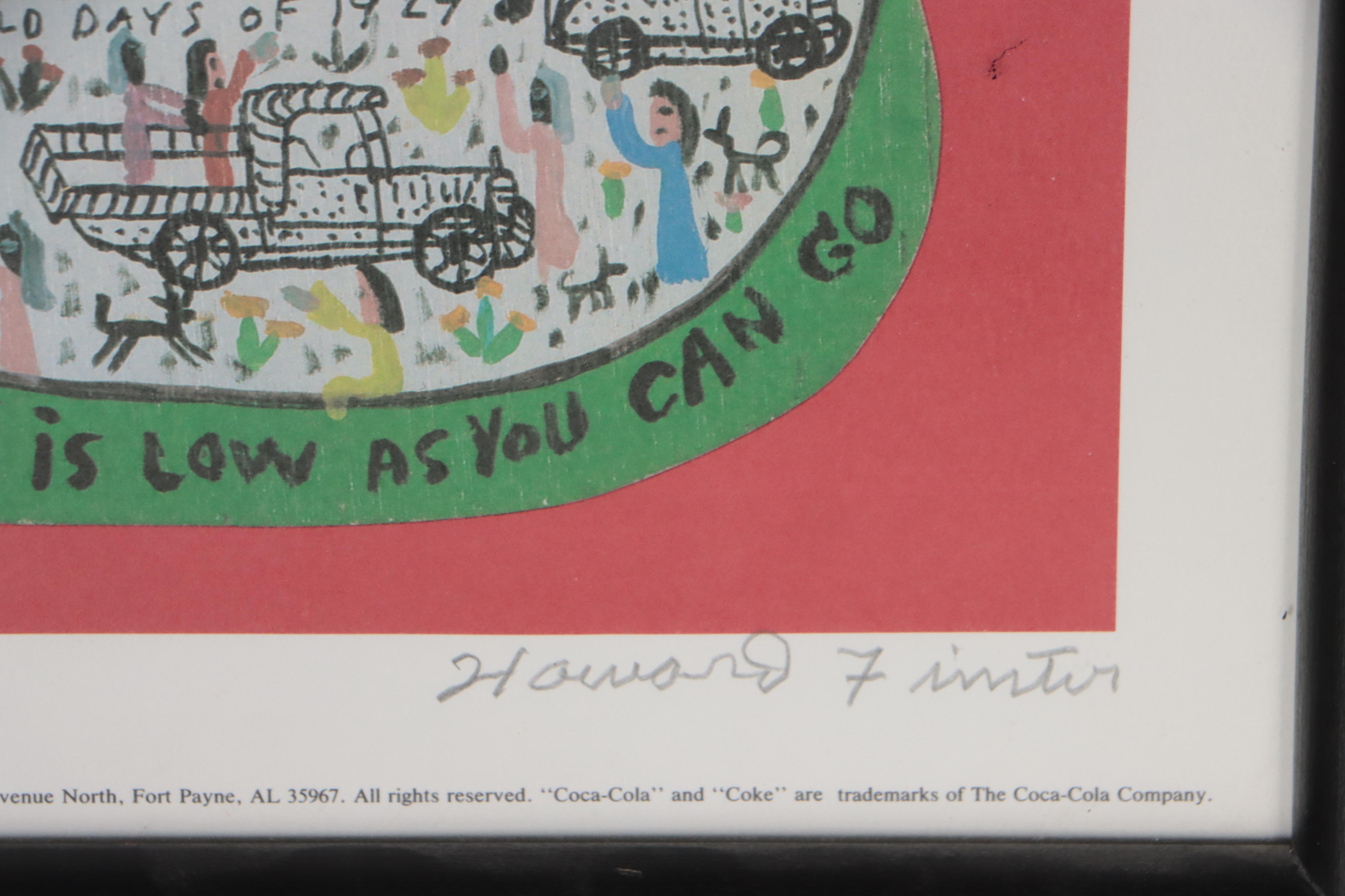 Howard Finster Offset Lithograph of Coca Cola, Late 20th Century