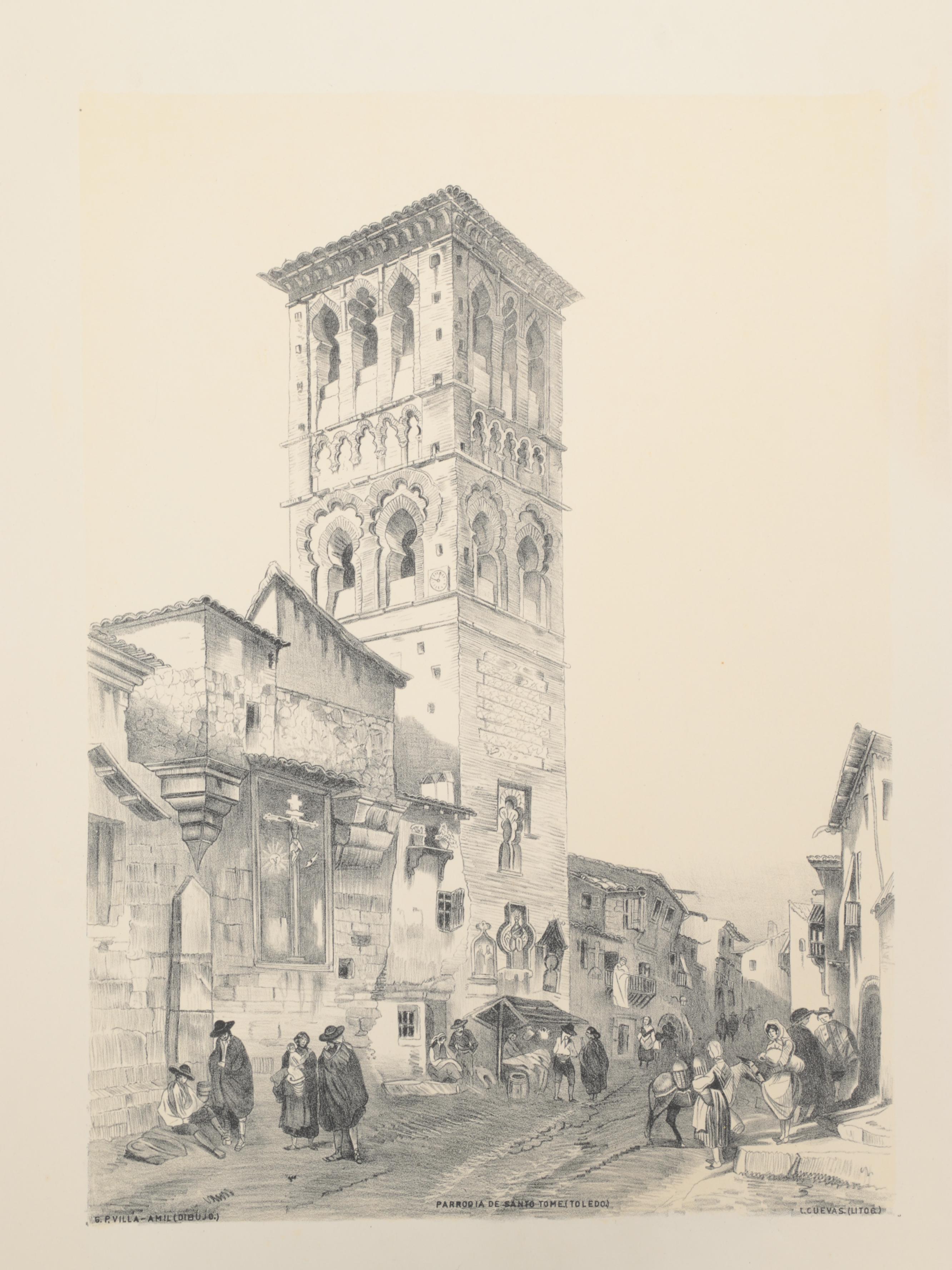 Spanish Landmark Lithographs After Genaro Pérez de Villa-Amil and More