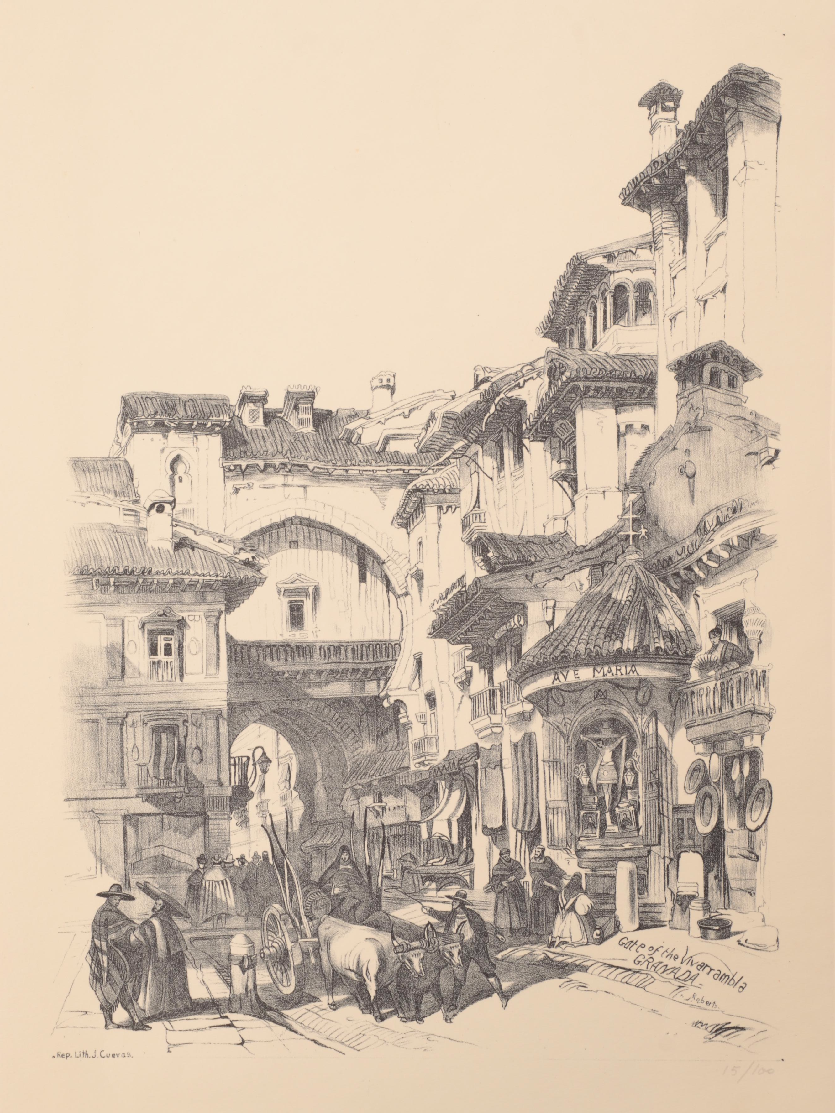 Spanish Landmark Lithographs After Genaro Pérez de Villa-Amil and More