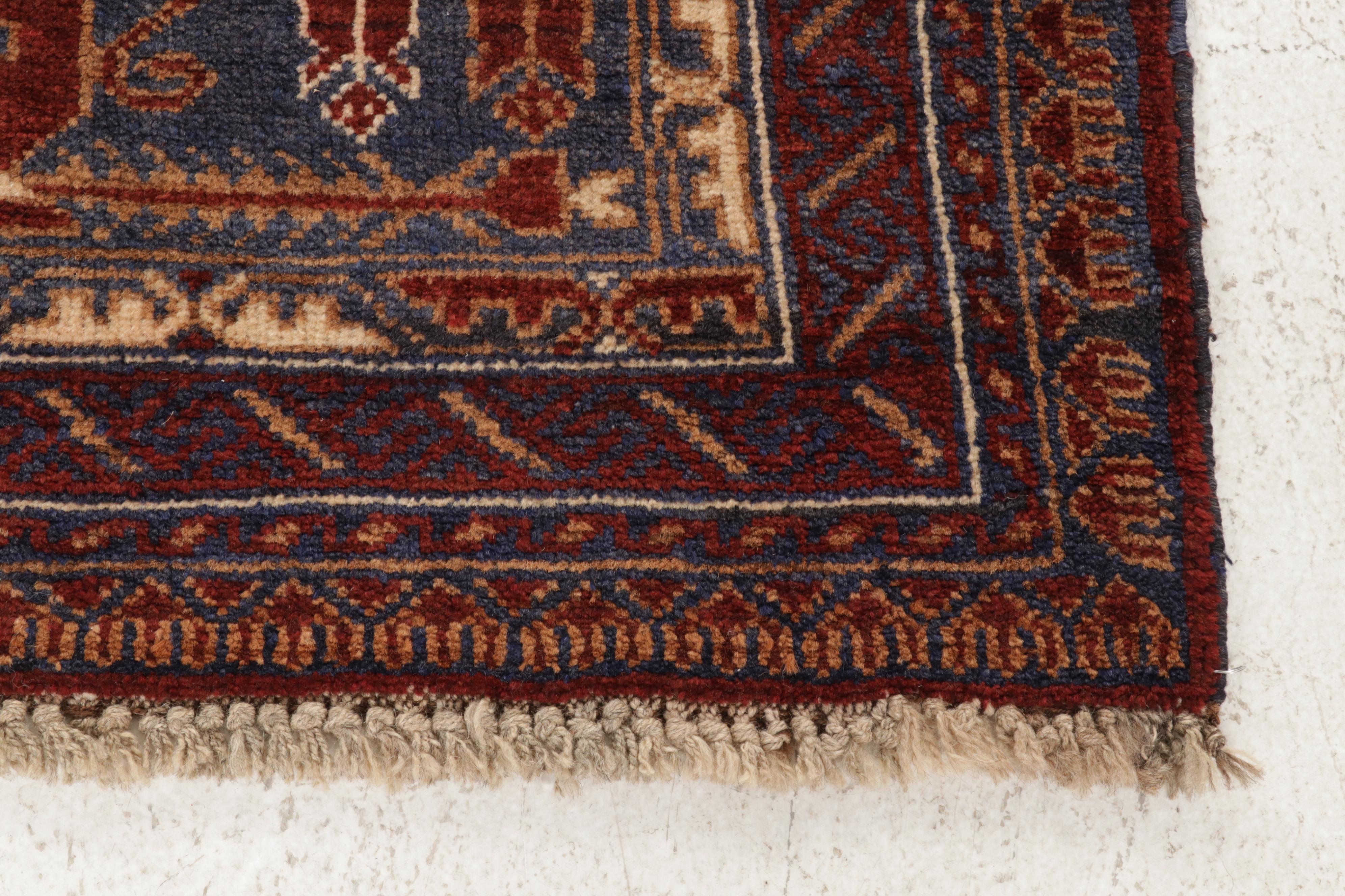 2'8 x 4'10 Hand-Knotted Persian Baluch Rug, 1970s