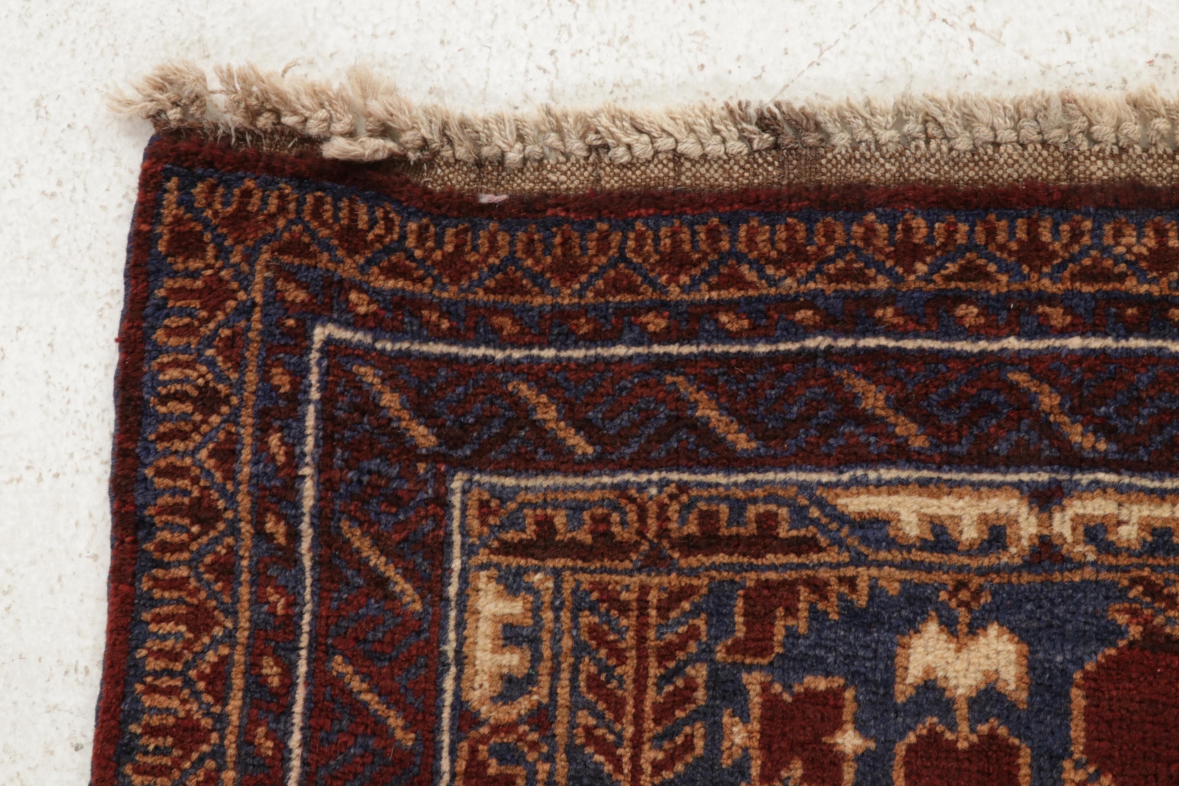 2'8 x 4'10 Hand-Knotted Persian Baluch Rug, 1970s