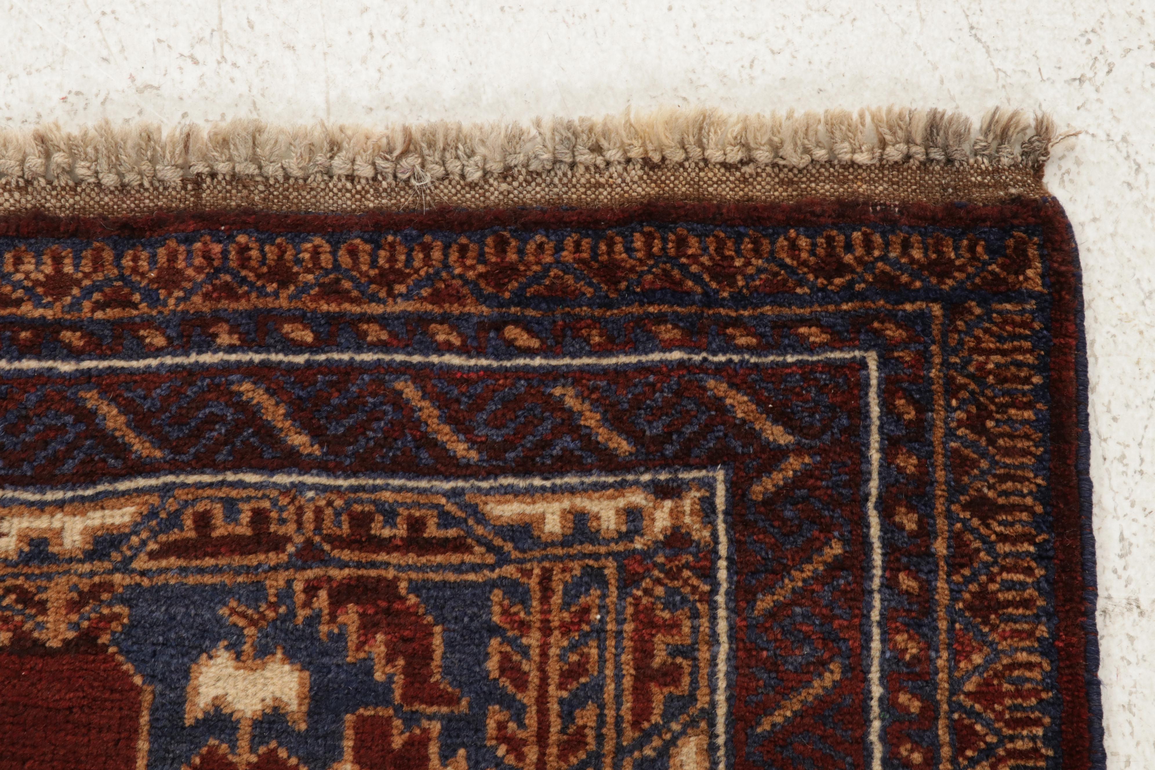 2'8 x 4'10 Hand-Knotted Persian Baluch Rug, 1970s