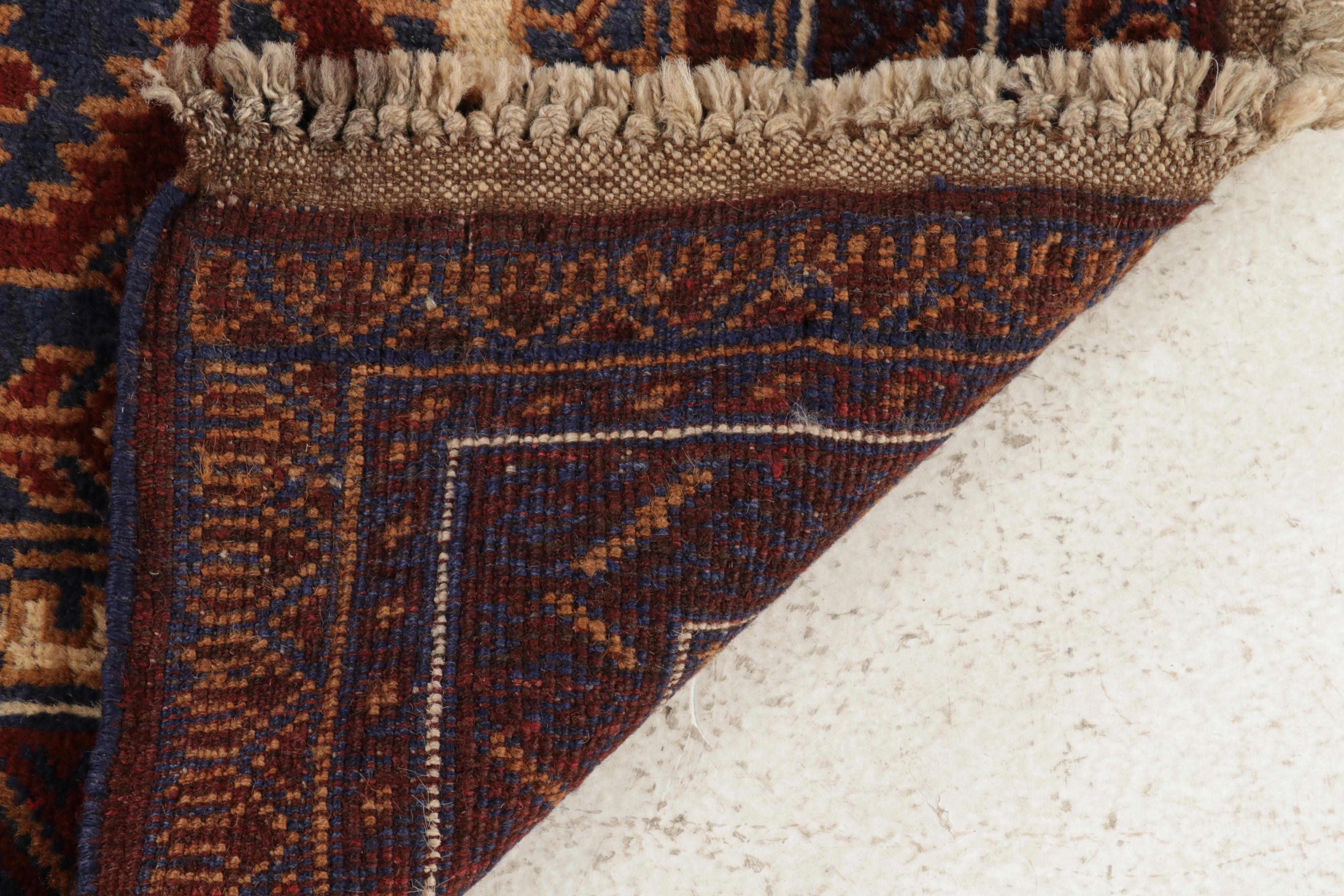 2'8 x 4'10 Hand-Knotted Persian Baluch Rug, 1970s