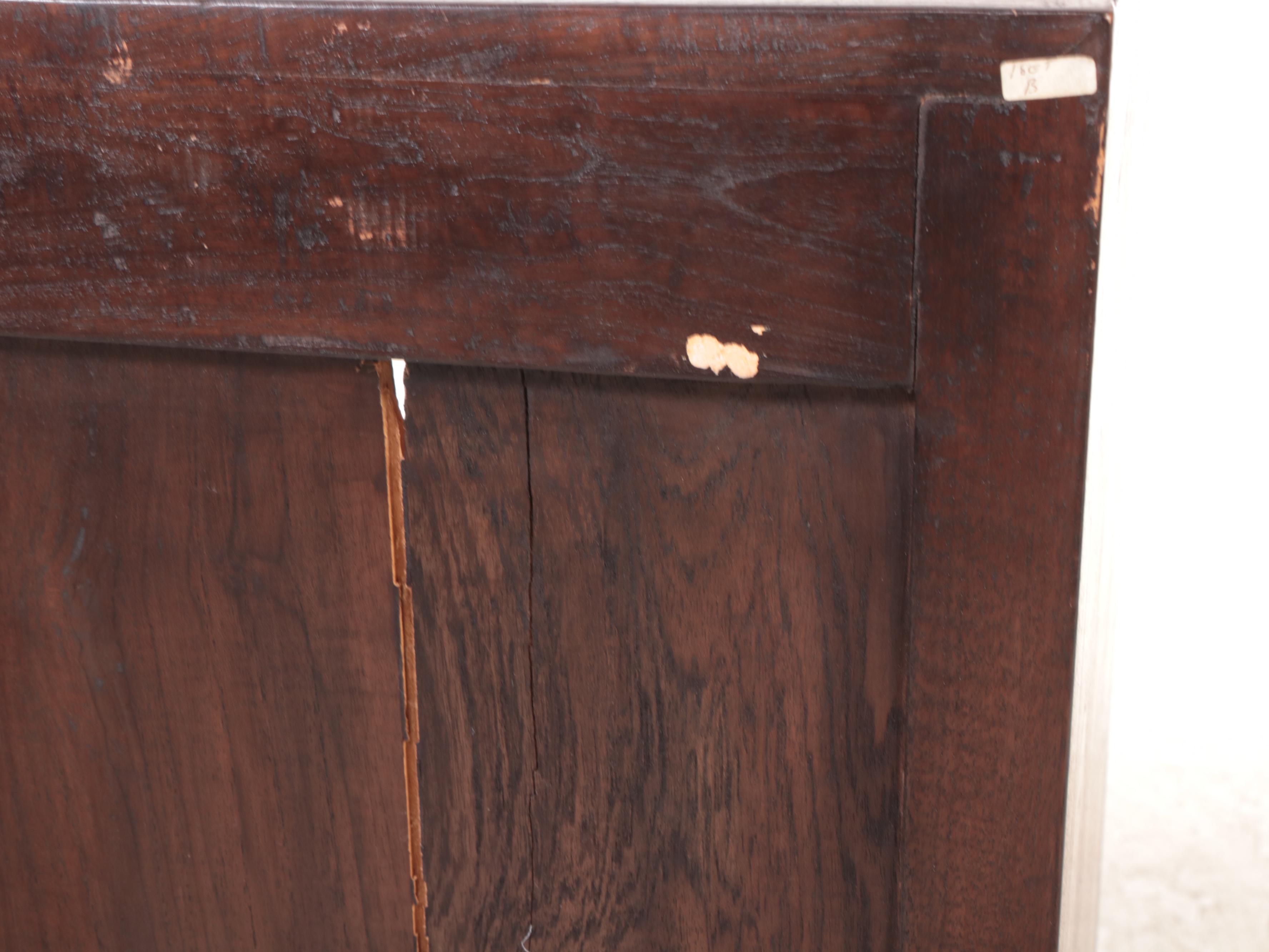 Indonesian Ebonized Teak and Glass Cabinet, 20th Century