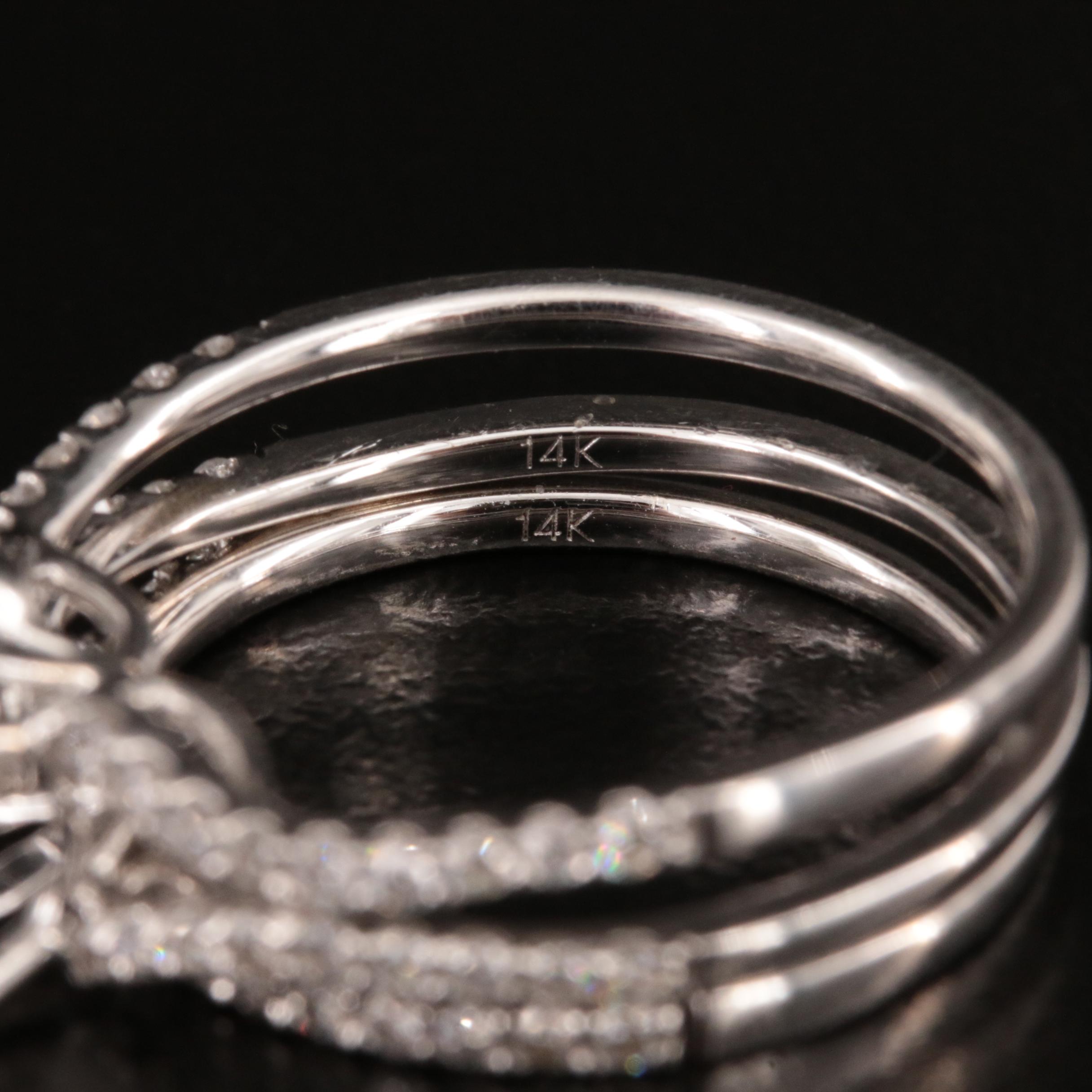 14K 0.51 CTW Diamond Semi-Mount Ring and Band