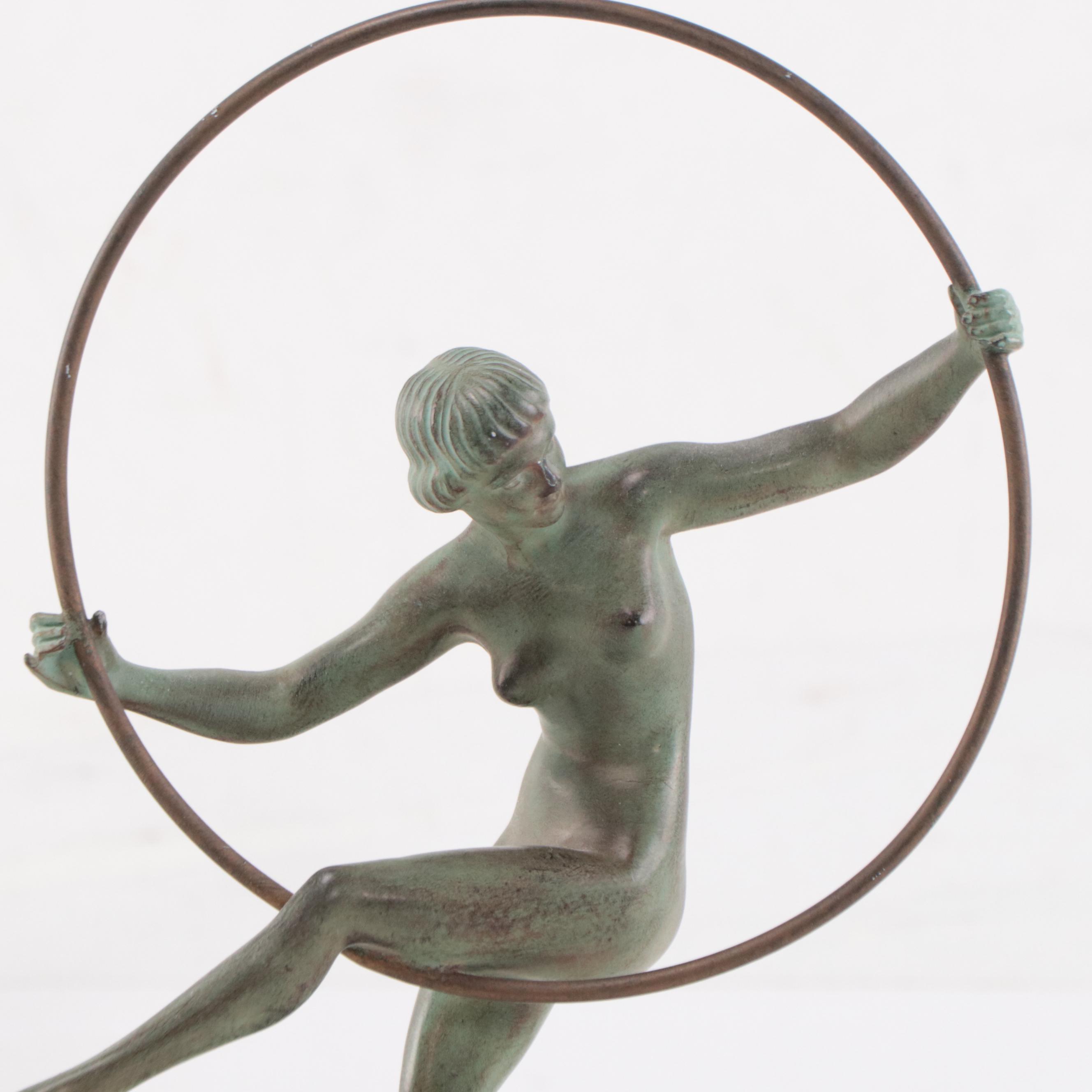 Art Deco Patinated Metal Sculpture After Marcel André Bouraine