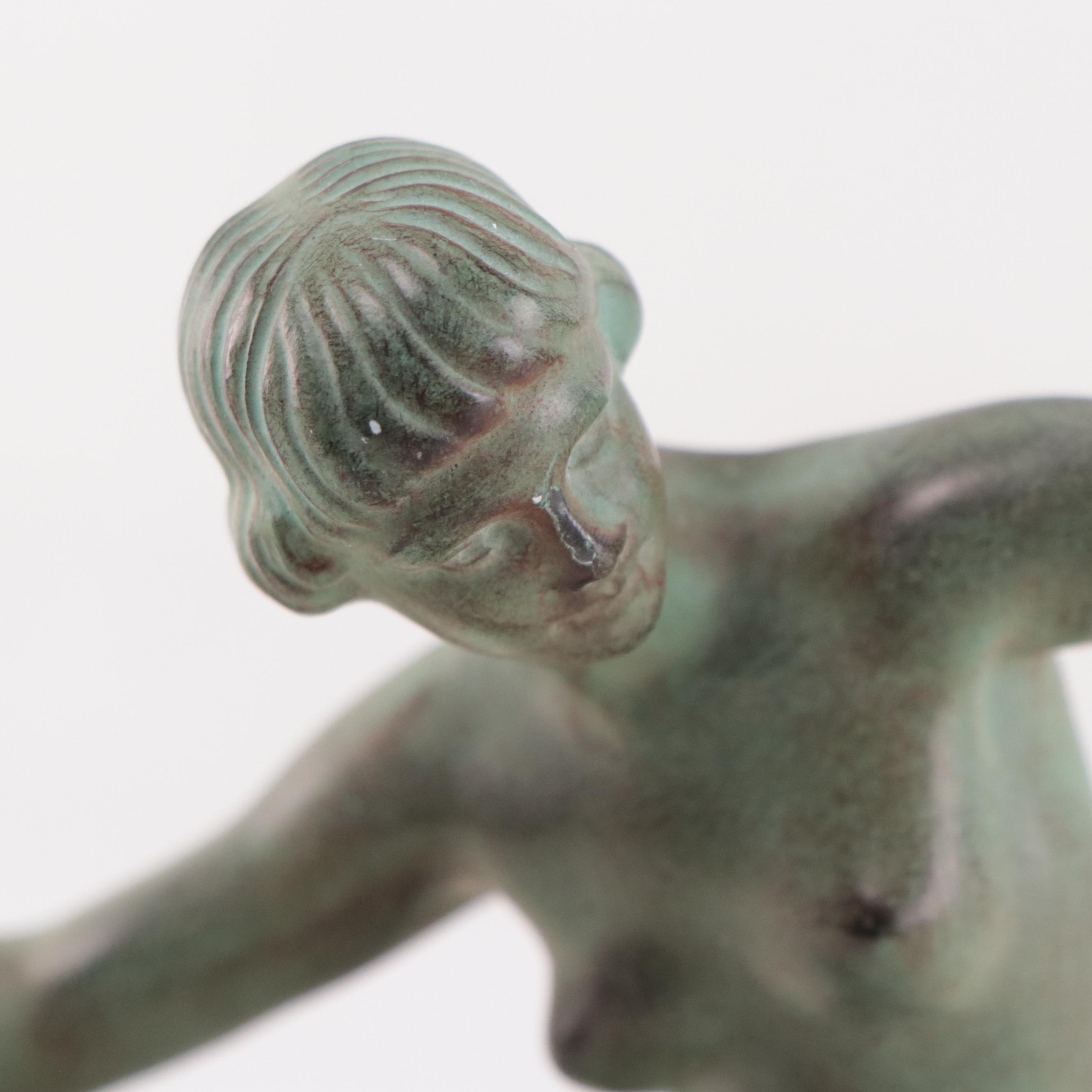 Art Deco Patinated Metal Sculpture After Marcel André Bouraine