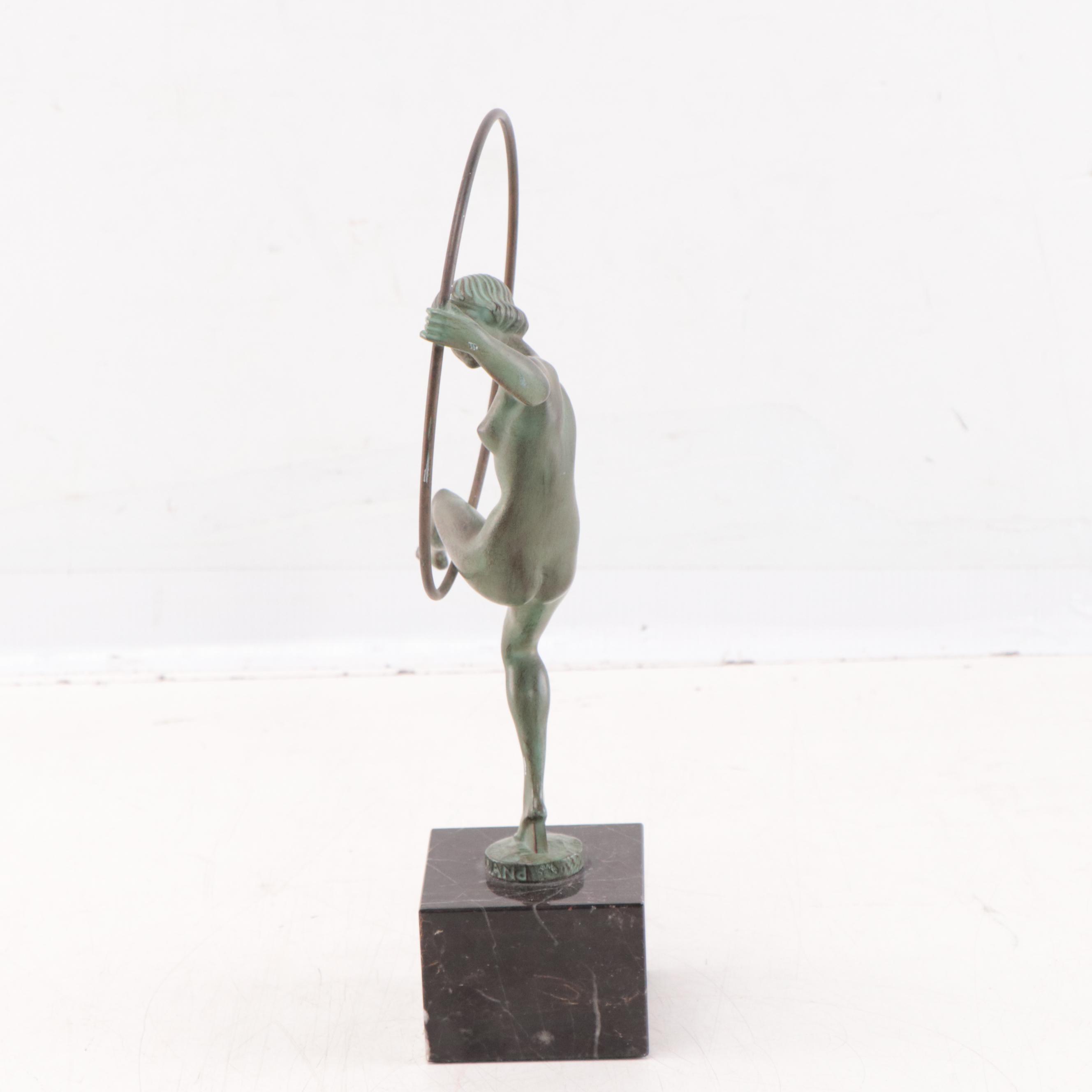 Art Deco Patinated Metal Sculpture After Marcel André Bouraine