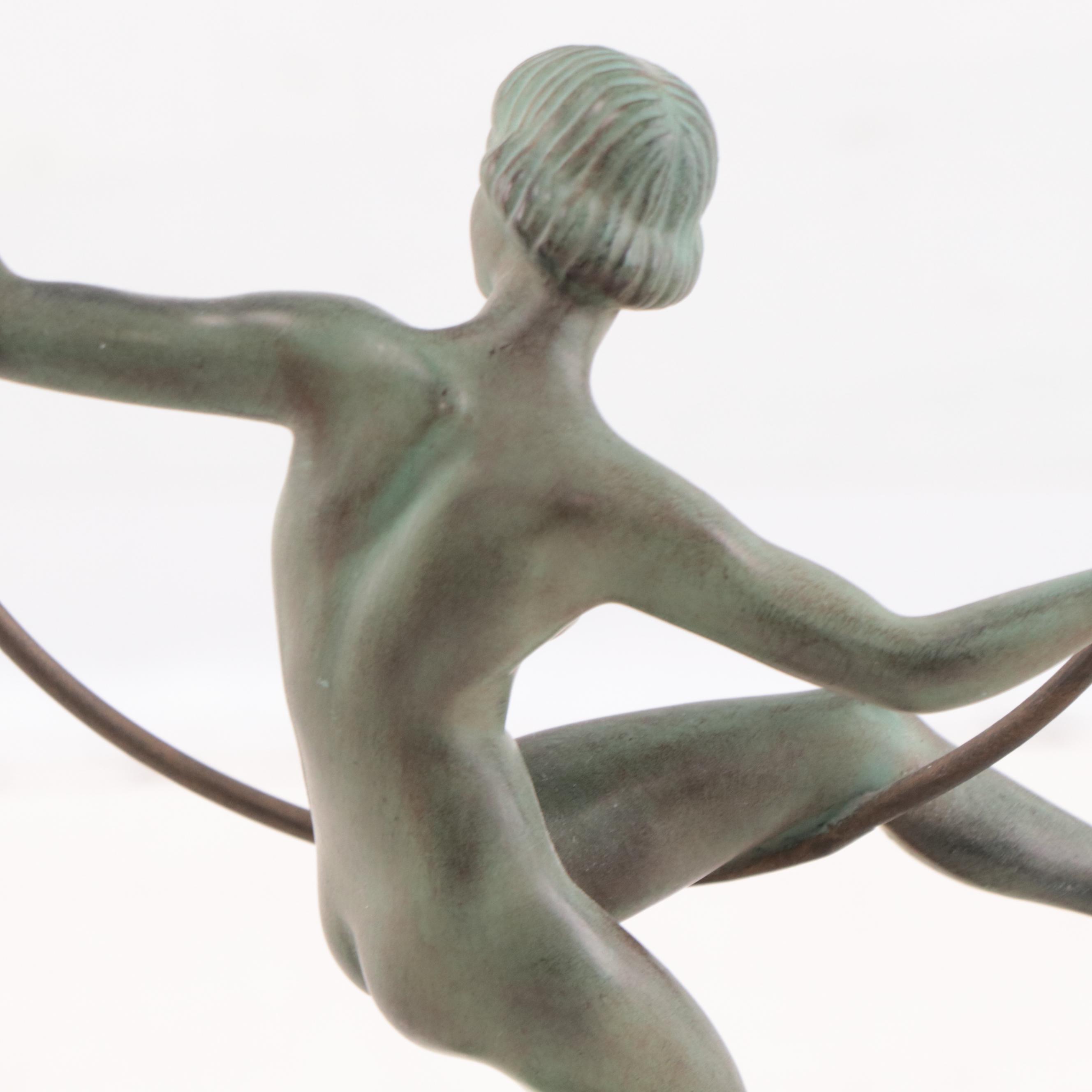 Art Deco Patinated Metal Sculpture After Marcel André Bouraine