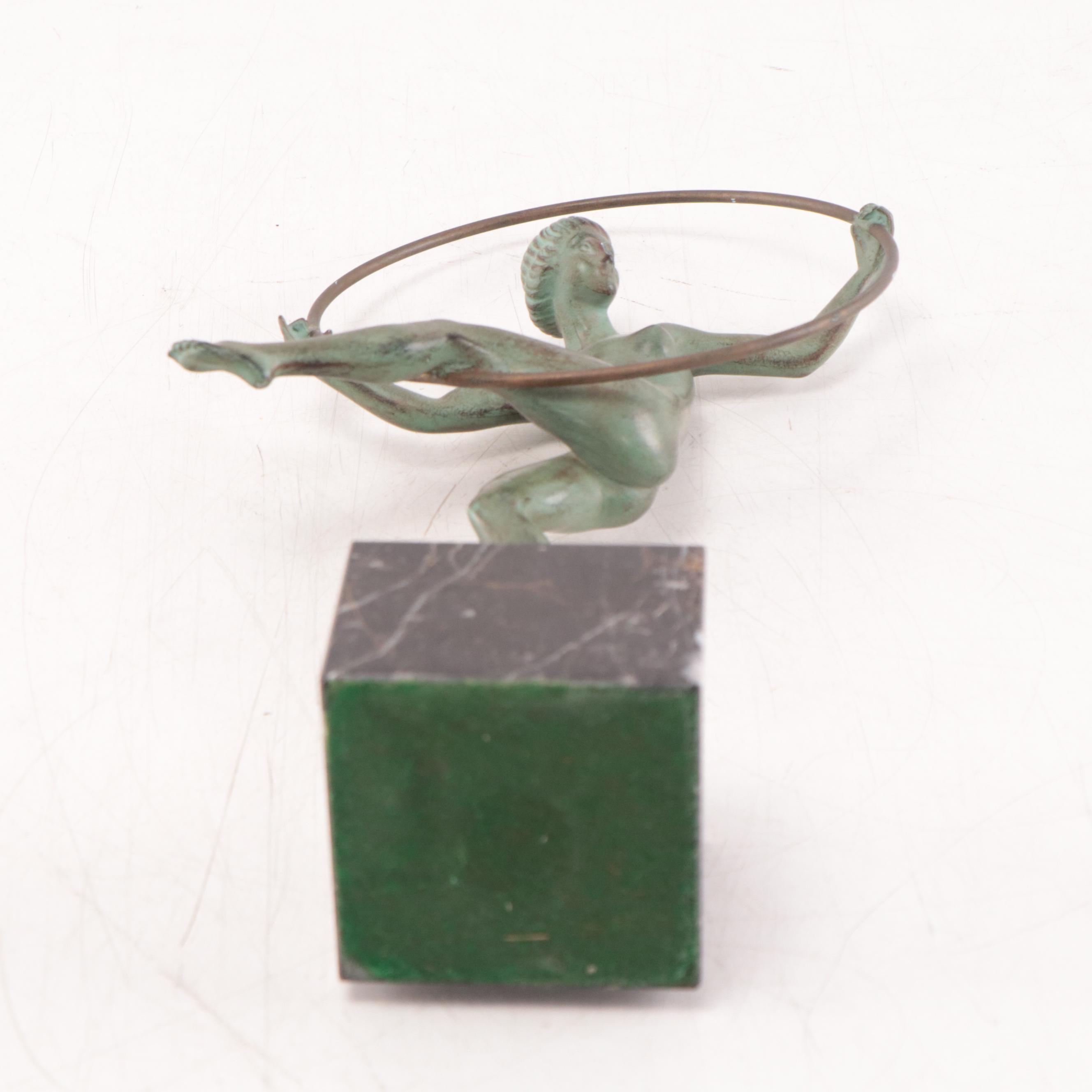 Art Deco Patinated Metal Sculpture After Marcel André Bouraine