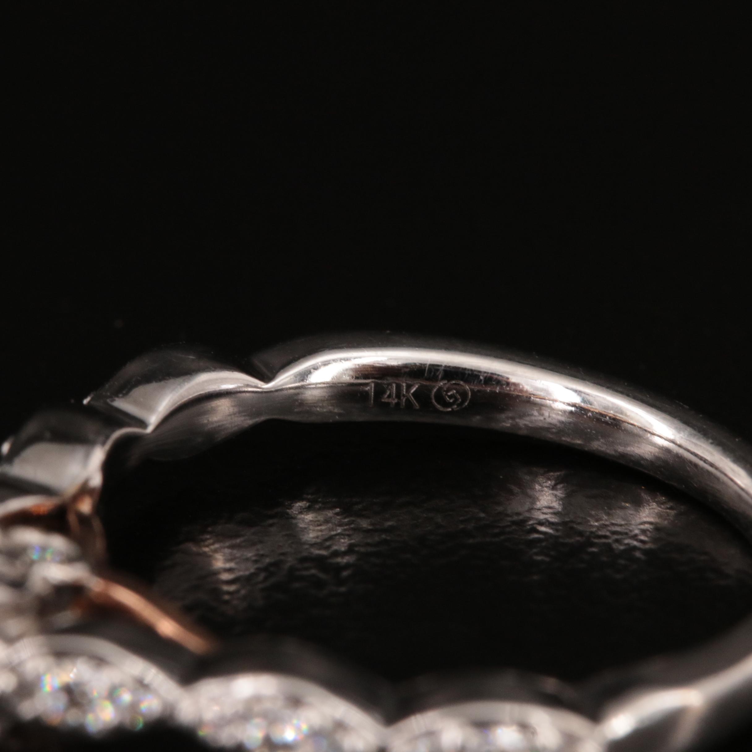 14K 0.24 CTW Diamond Semi Mount Ring with Rose Gold Accents