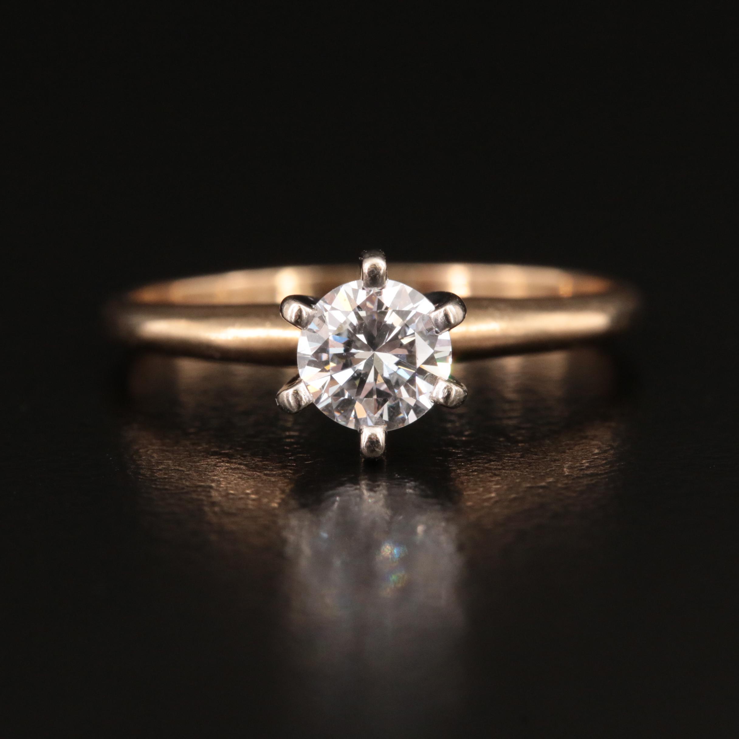 14K 0.51 CT Diamond Solitaire Ring