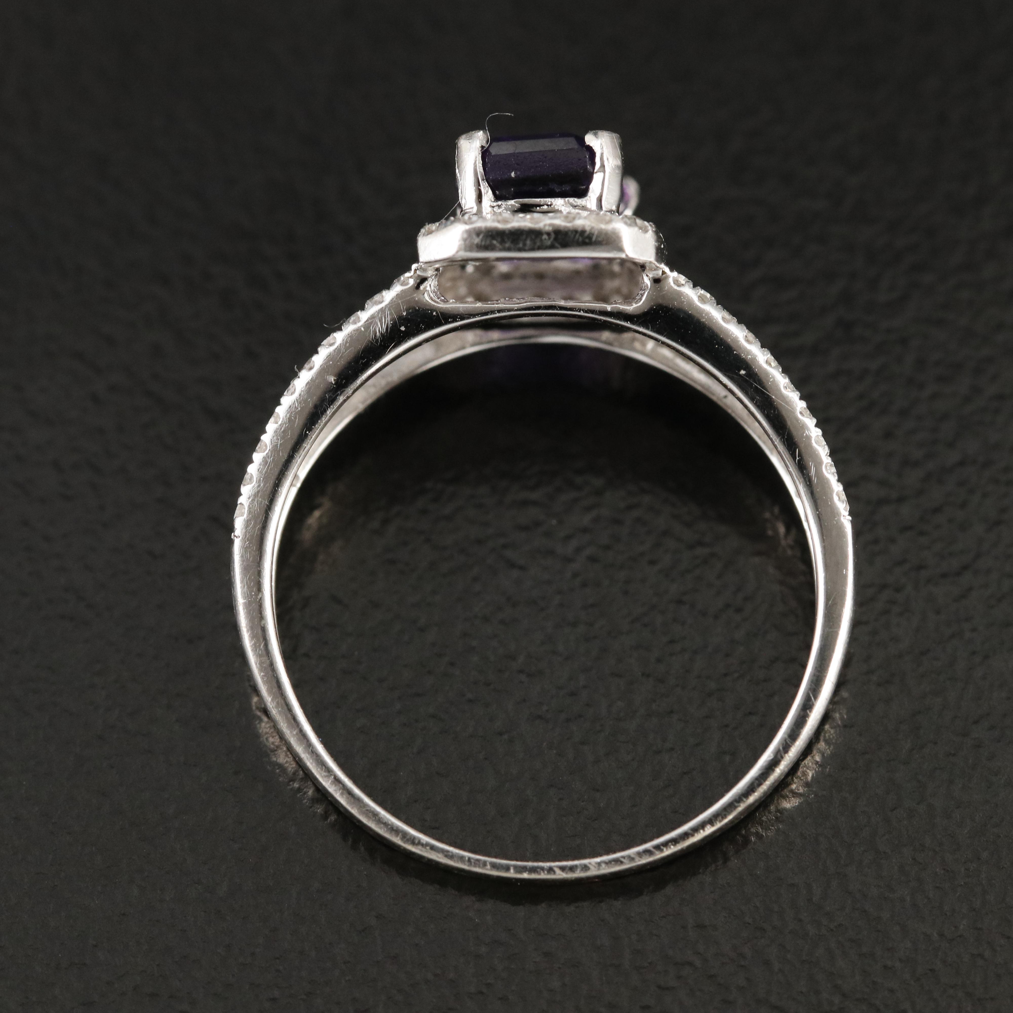 14K Amethyst and Diamond Ring