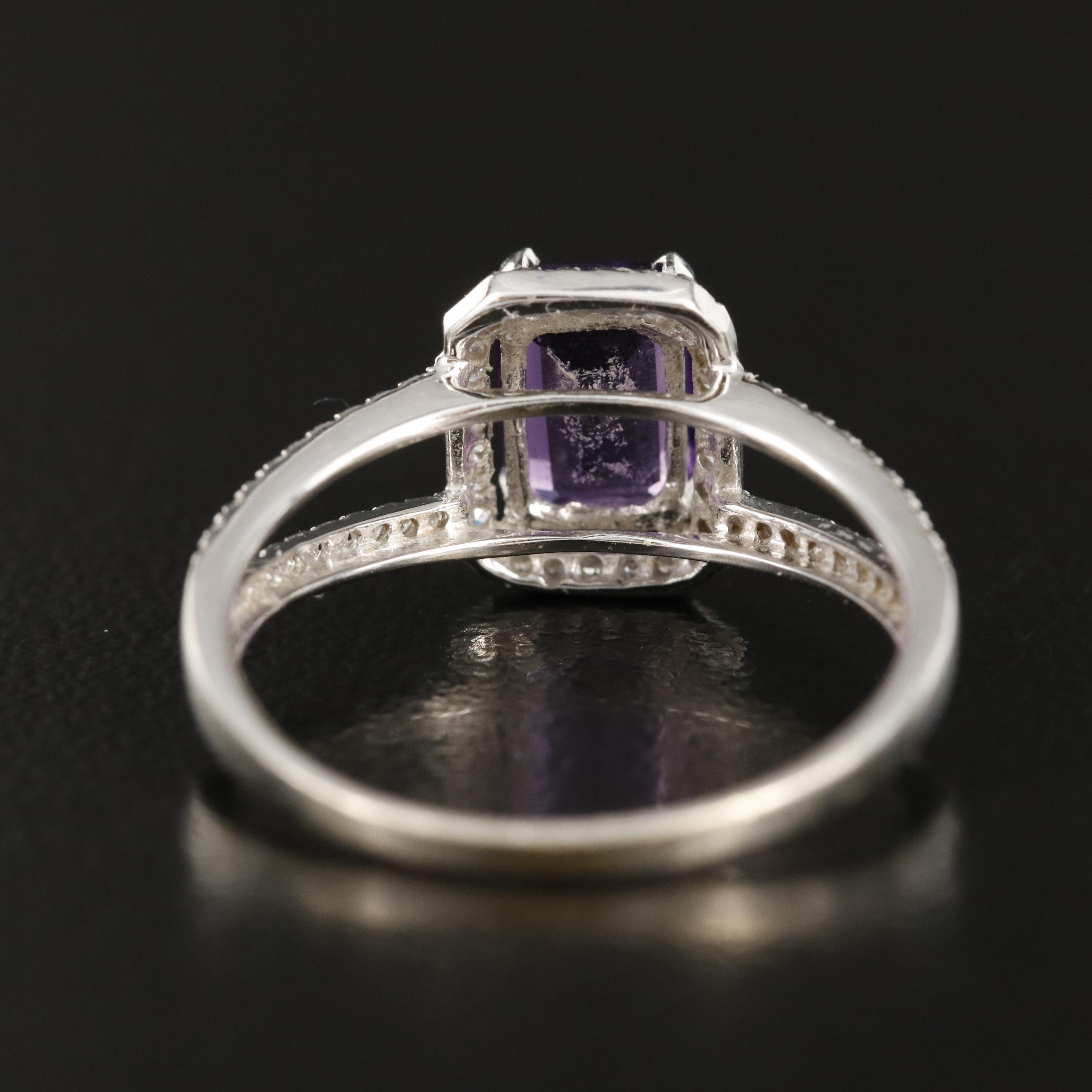 14K Amethyst and Diamond Ring