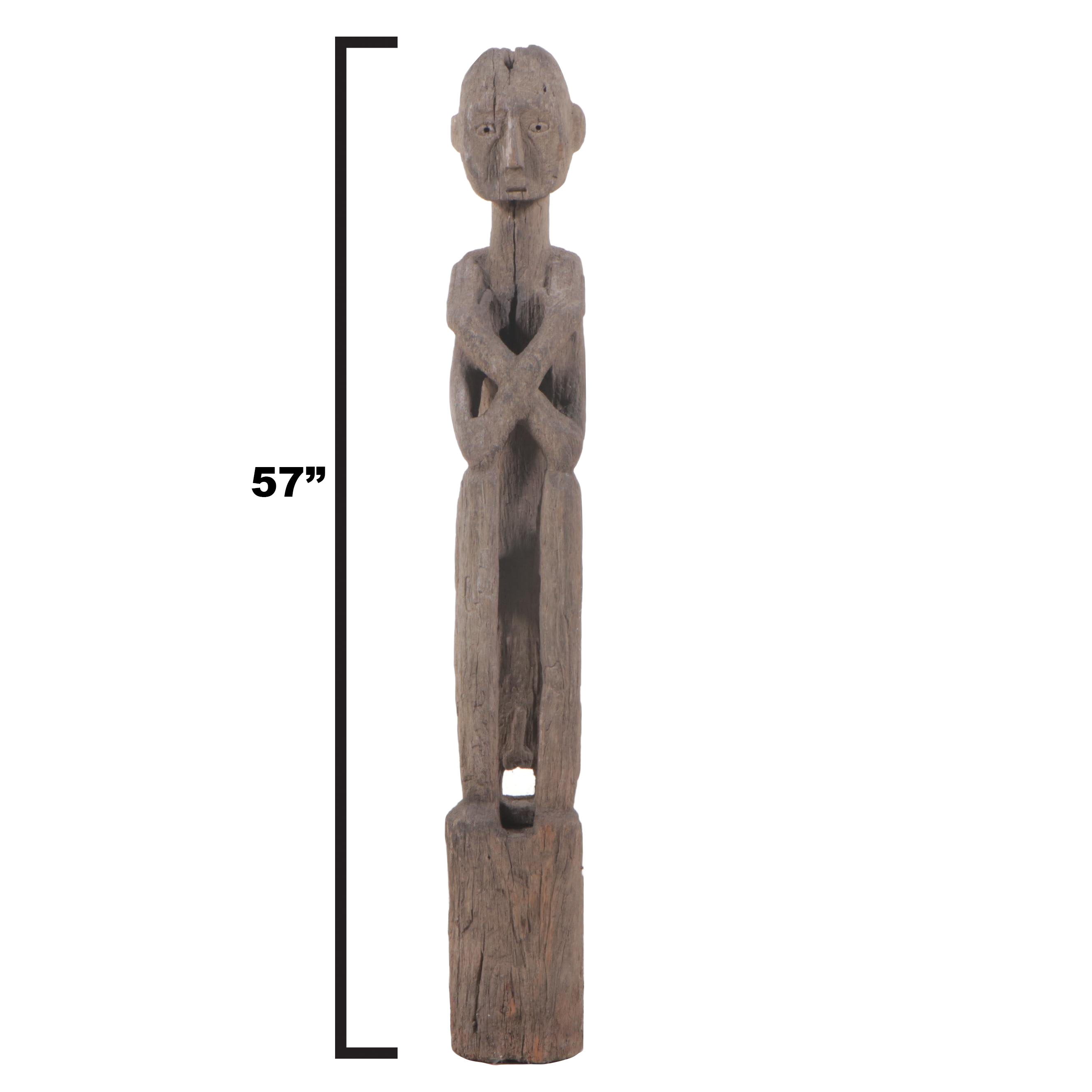 Philippine Bontoc Standing Bulul with Folded Arms, Mid-20th Century