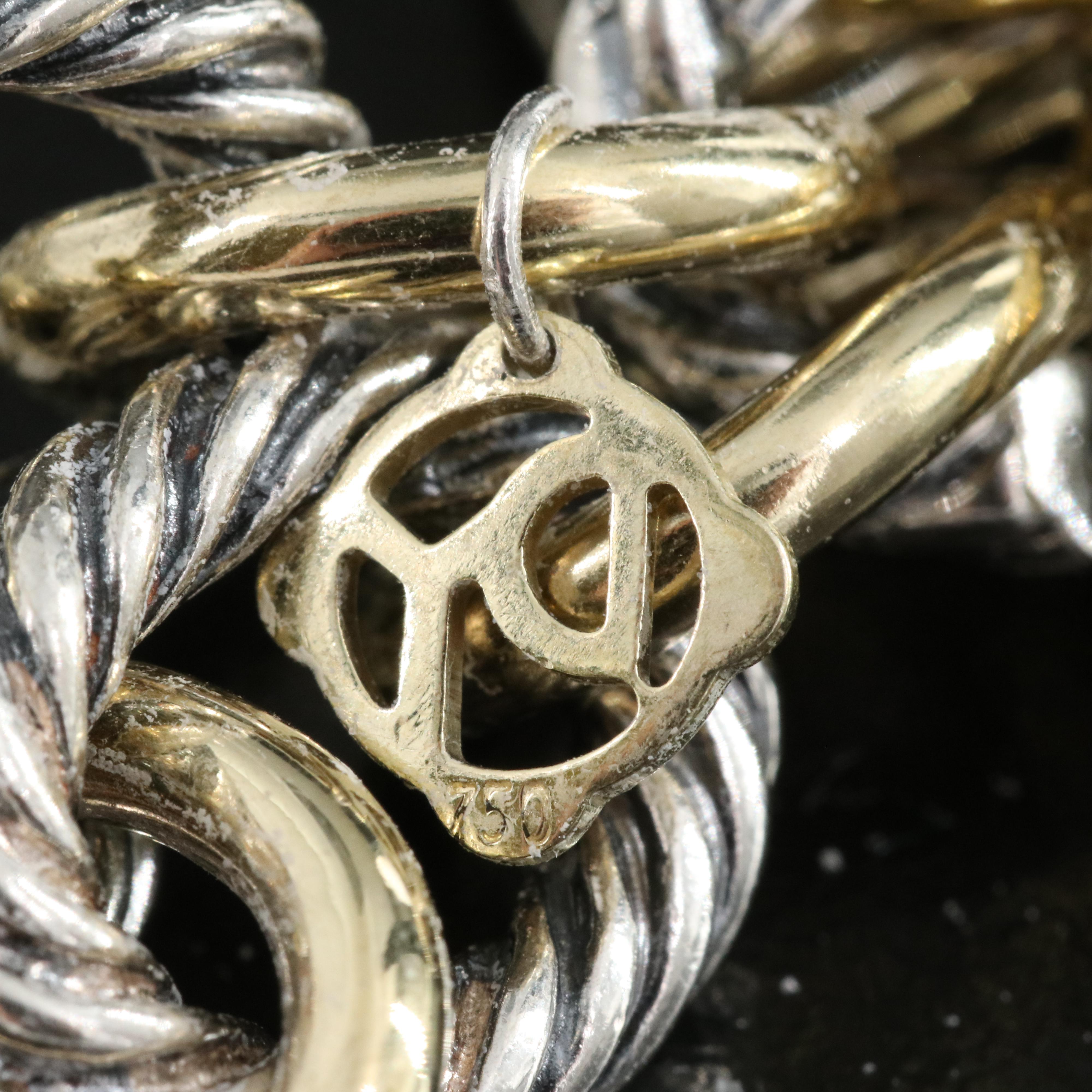 David Yurman "Albion" Sterling and 18K Citrine Enhancer Pendant Necklace