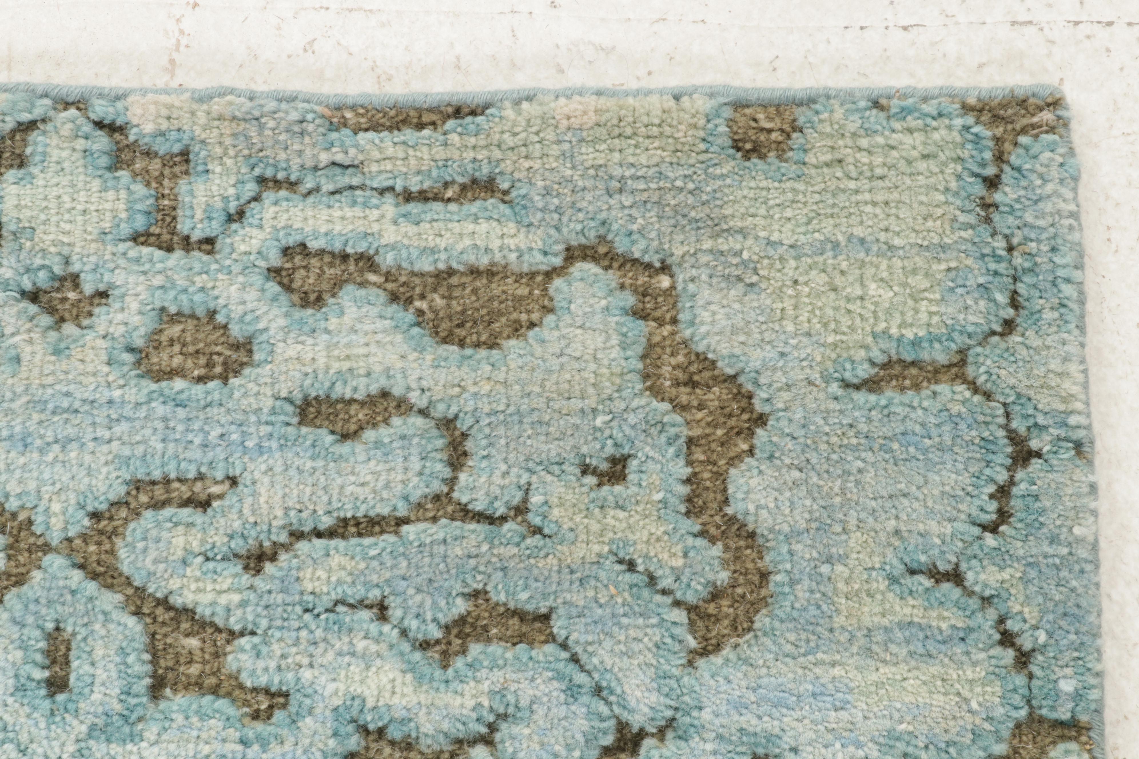 2'5 x 7'7 Hand-Knotted Indo-Moroccan Carpet Runner, 2010s