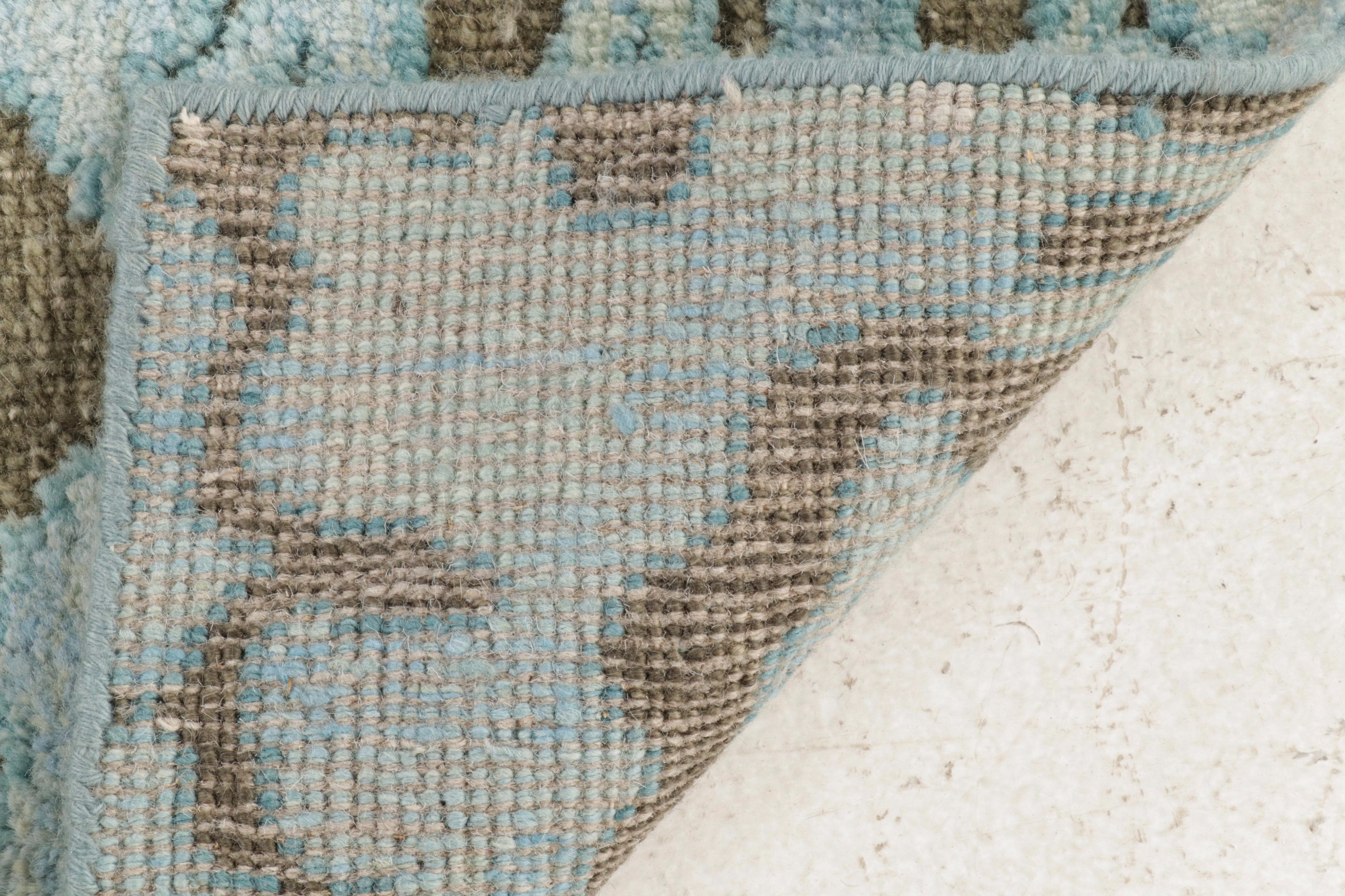 2'5 x 7'7 Hand-Knotted Indo-Moroccan Carpet Runner, 2010s