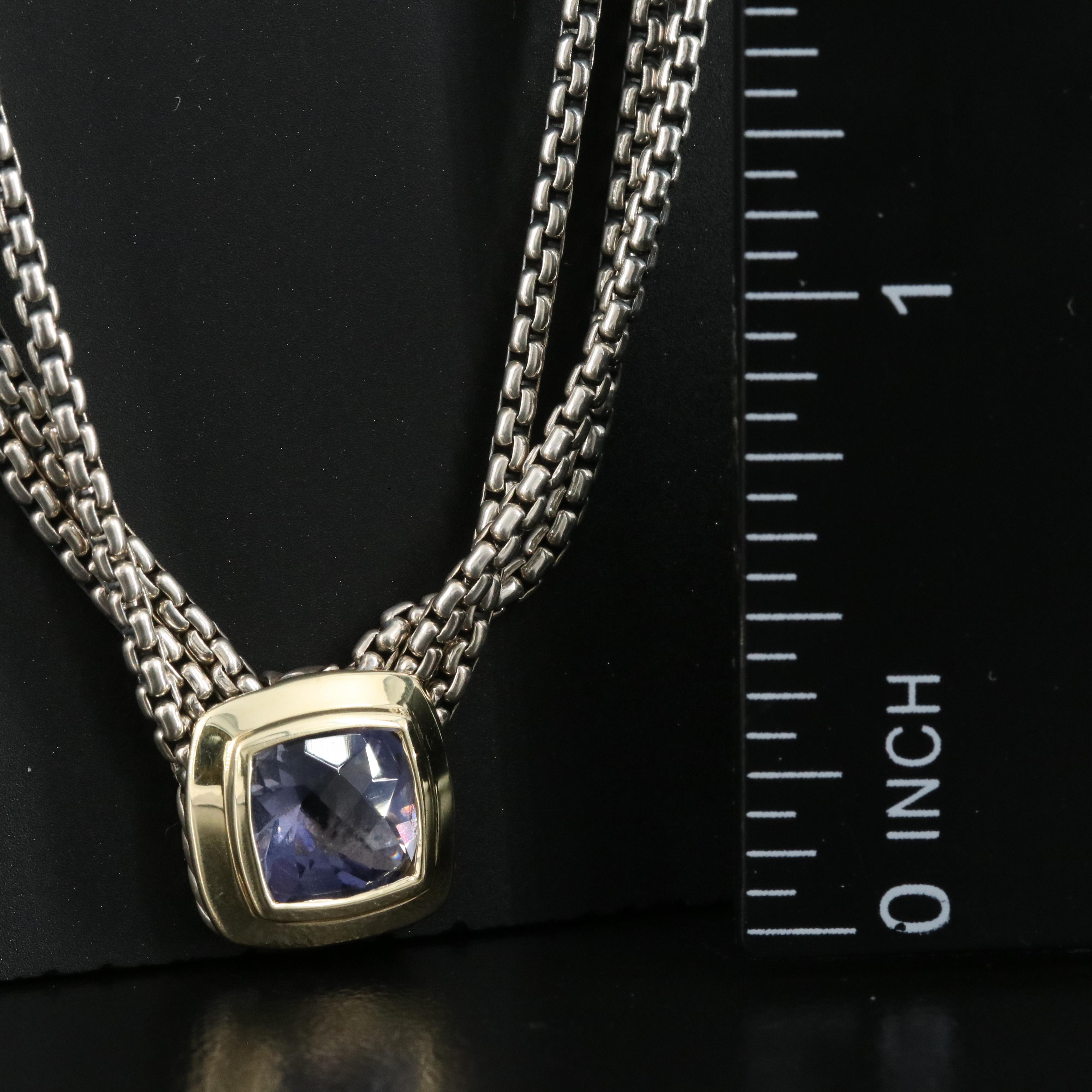 David Yurman Sterling Iolite Necklace with 18K Accents