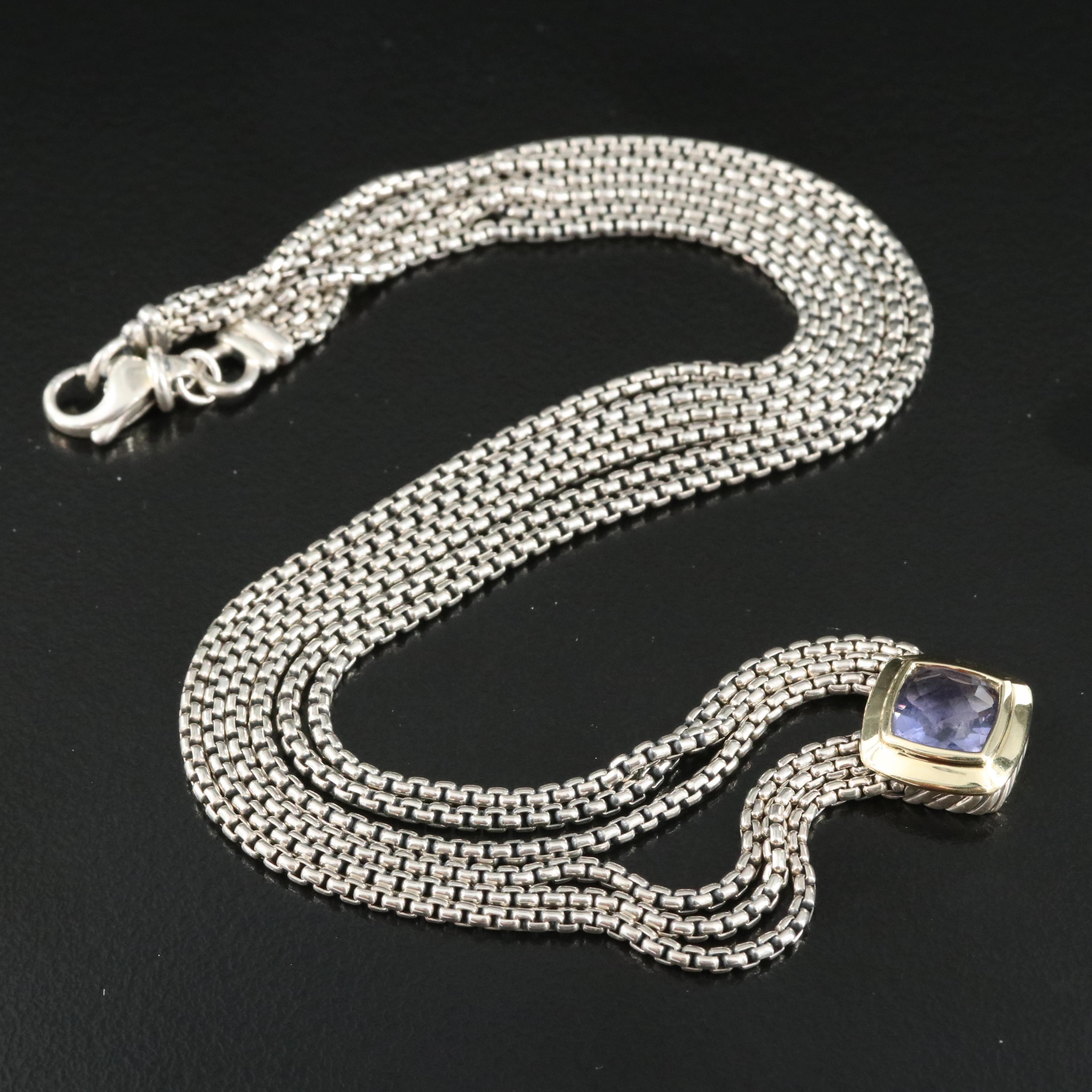David Yurman Sterling Iolite Necklace with 18K Accents