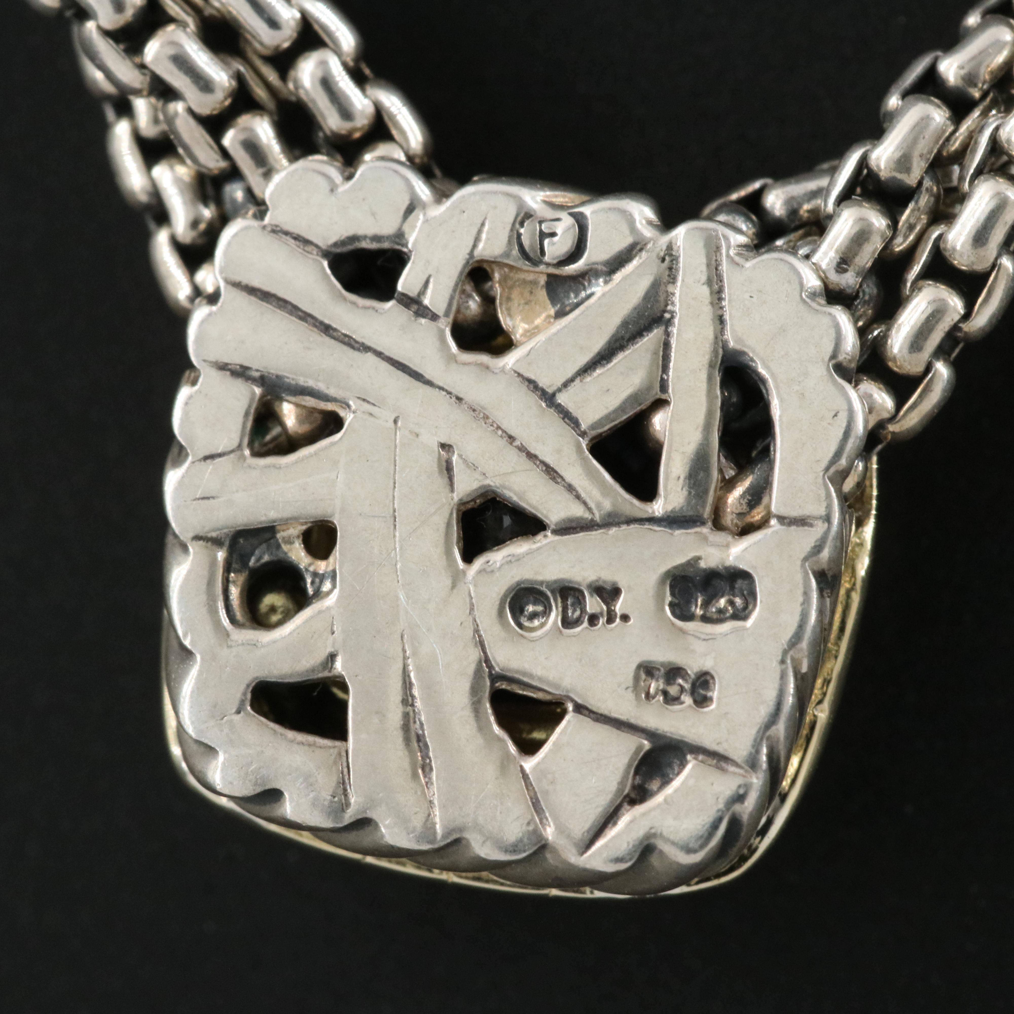 David Yurman Sterling Iolite Necklace with 18K Accents