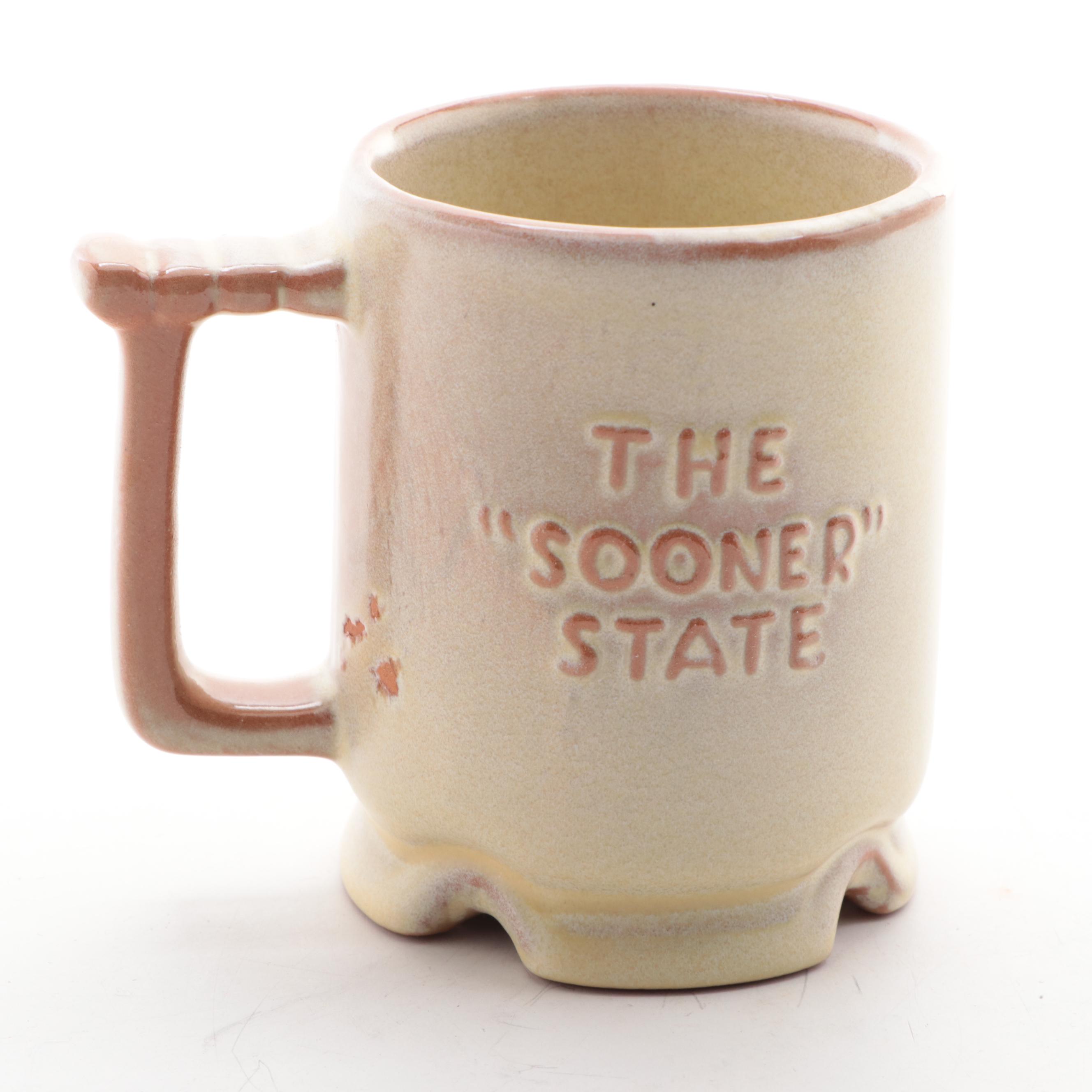 Frankoma "Plainsman" Bookend with Mug and Ashtray, Mid-20th Century