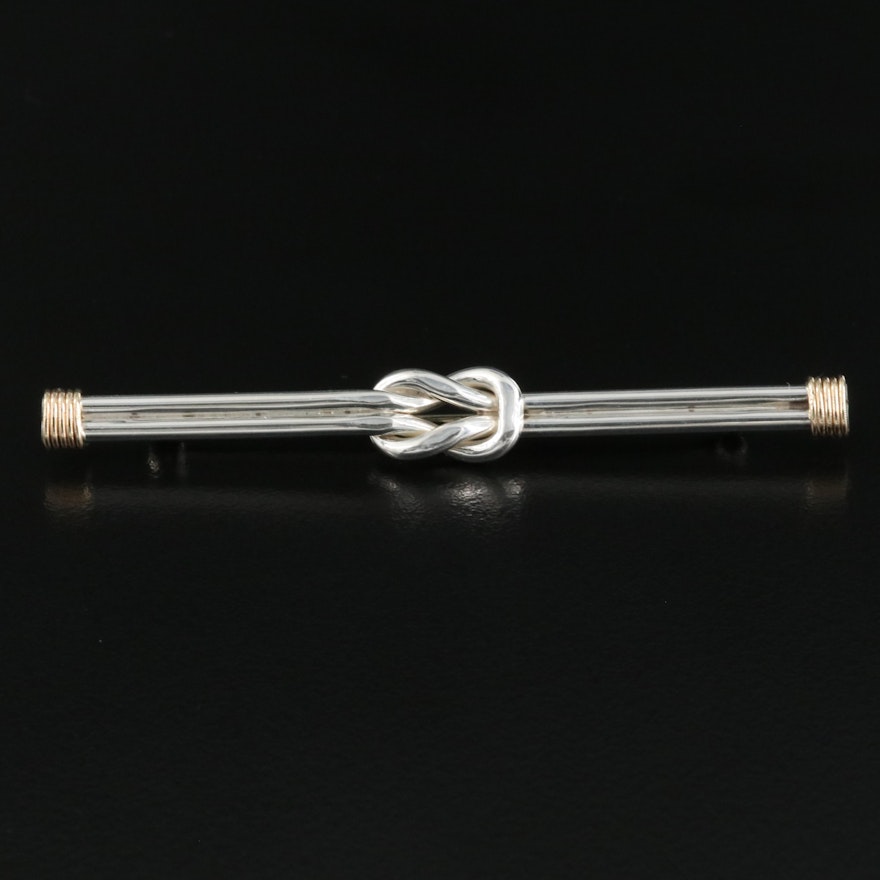 Tiffany & Co. Sterling Knot Brooch with 14K Accents
