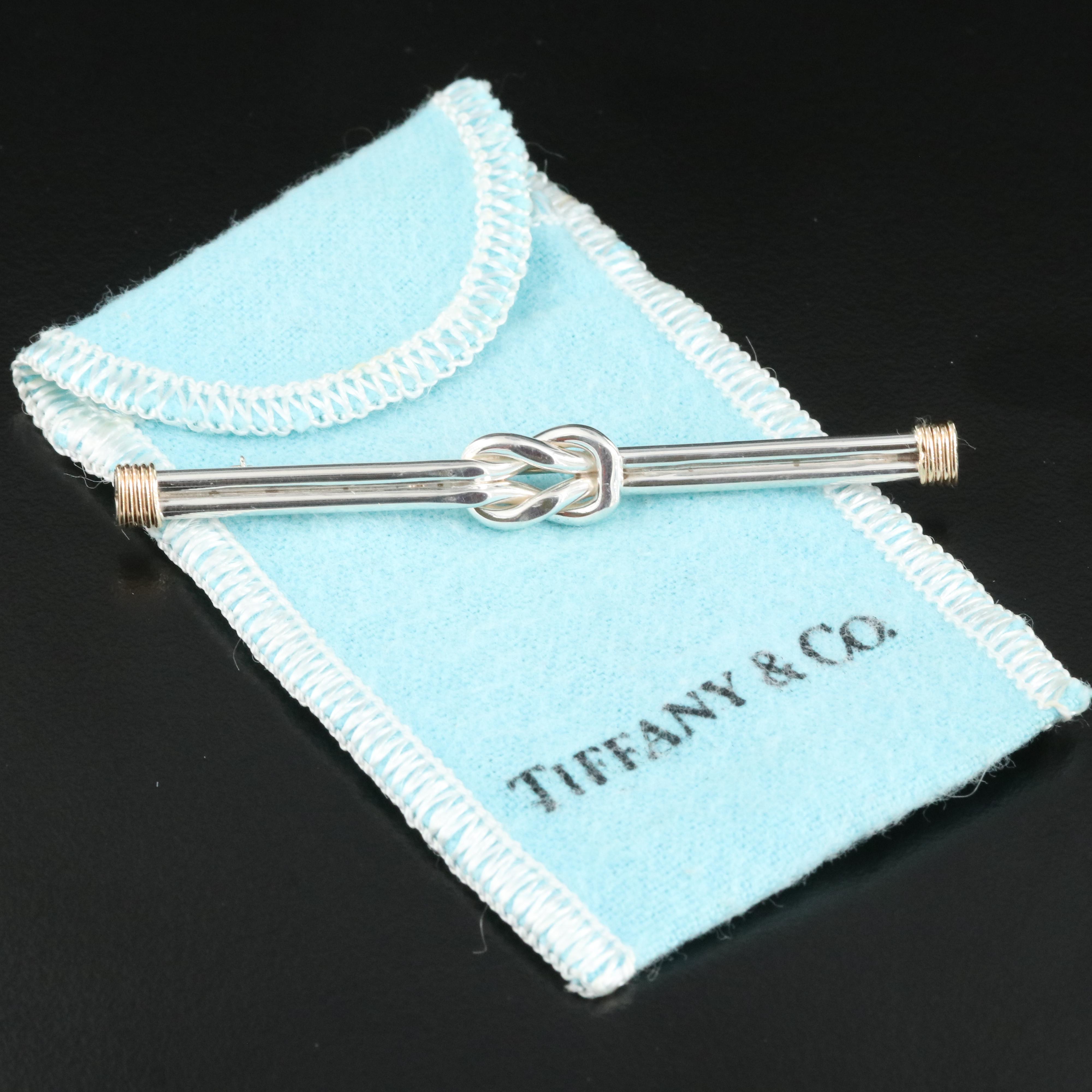 Tiffany & Co. Sterling Knot Brooch with 14K Accents