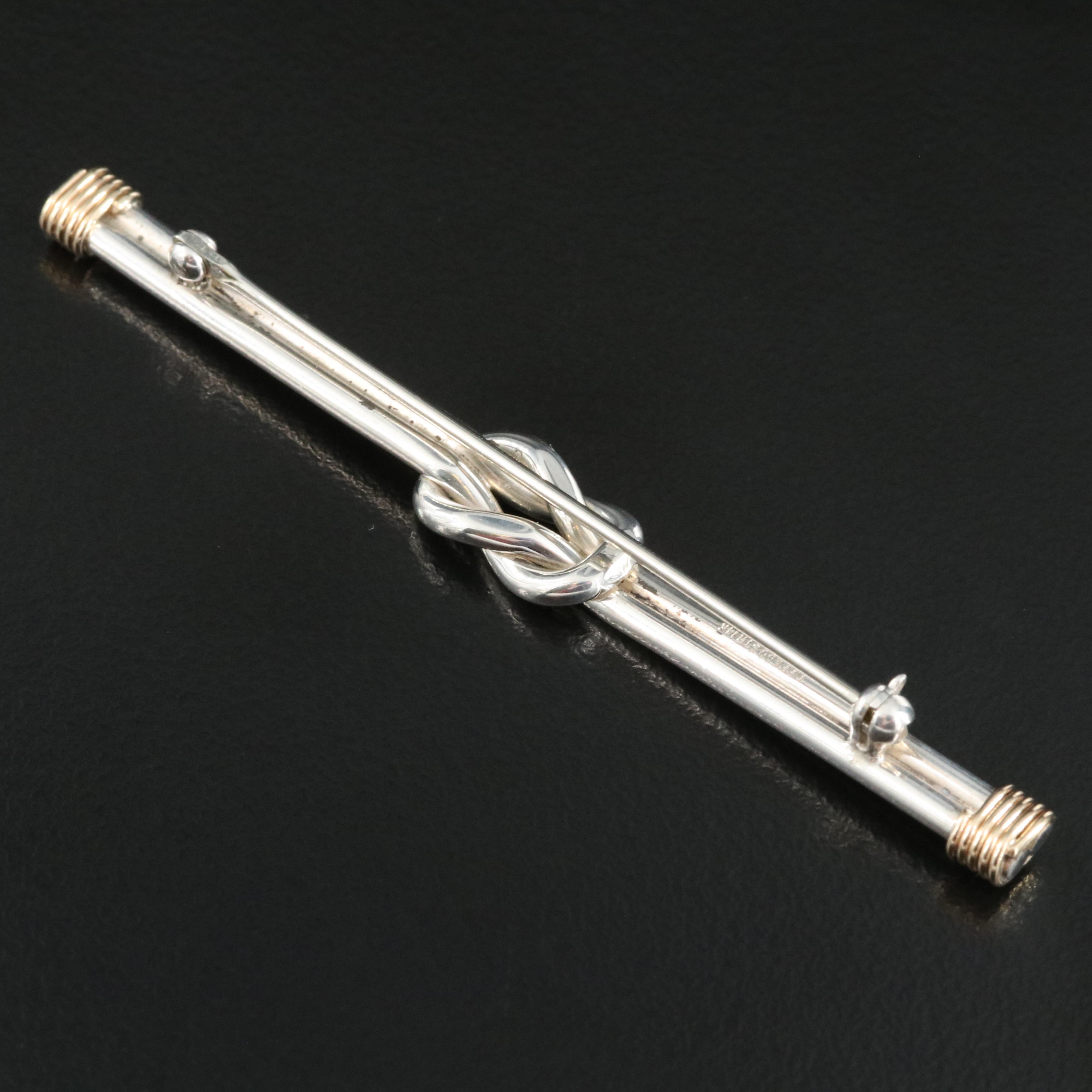 Tiffany & Co. Sterling Knot Brooch with 14K Accents