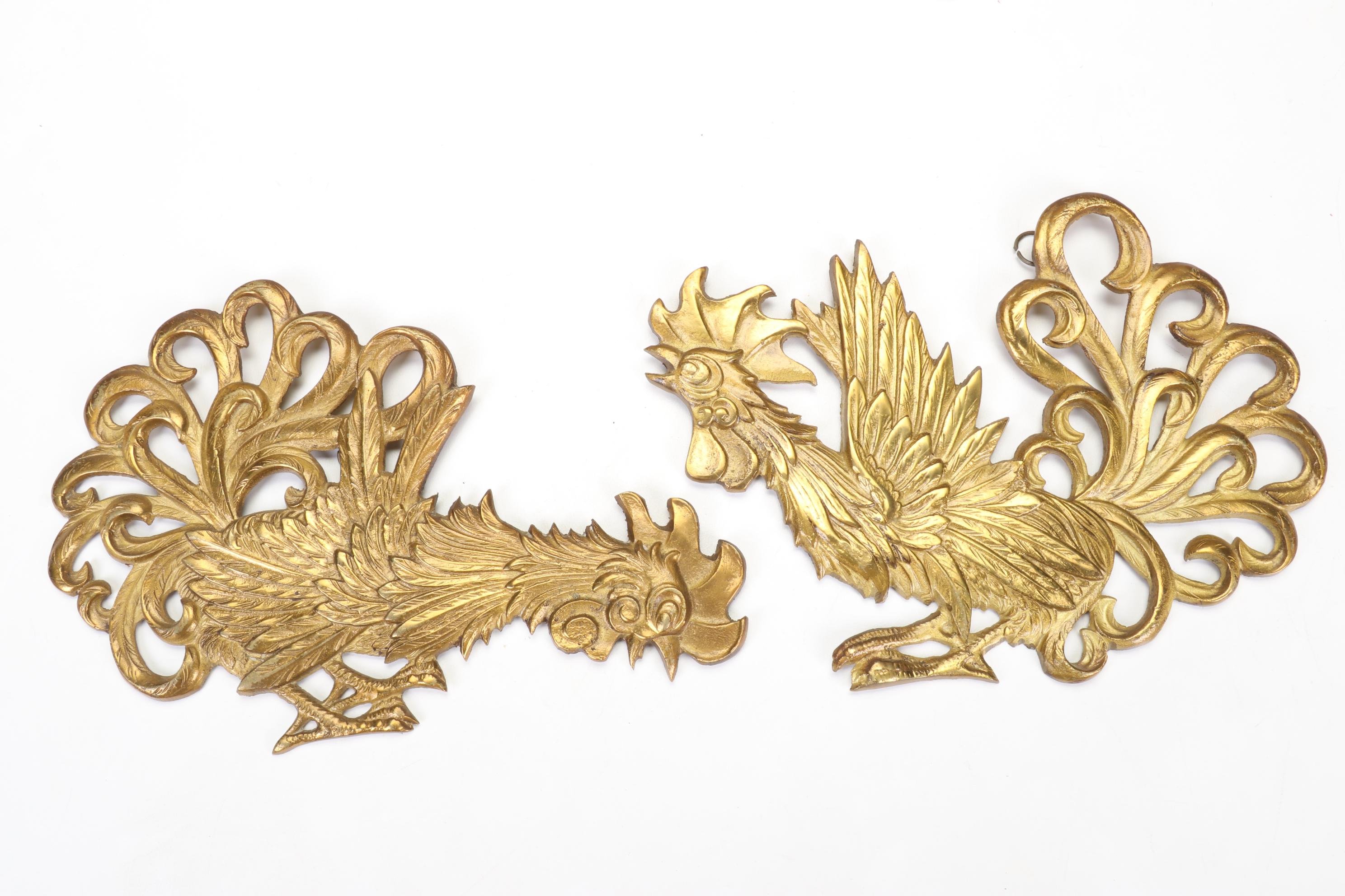 Pressed Brass Wall Hanging, Carved Wood Plant Stand, Schrafft's Candy Box & More