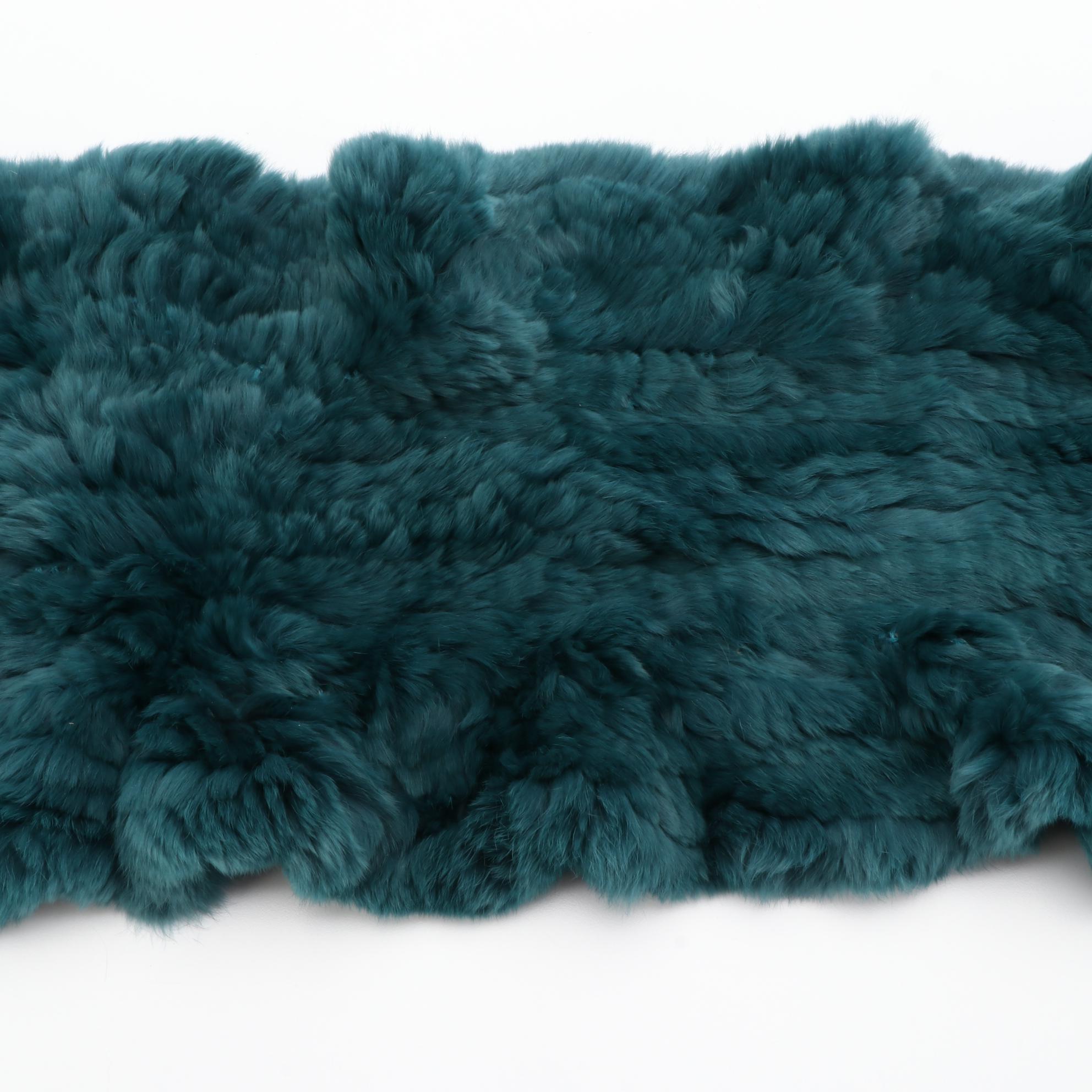 Dyed Rabbit Fur Knit Muffler Scarf