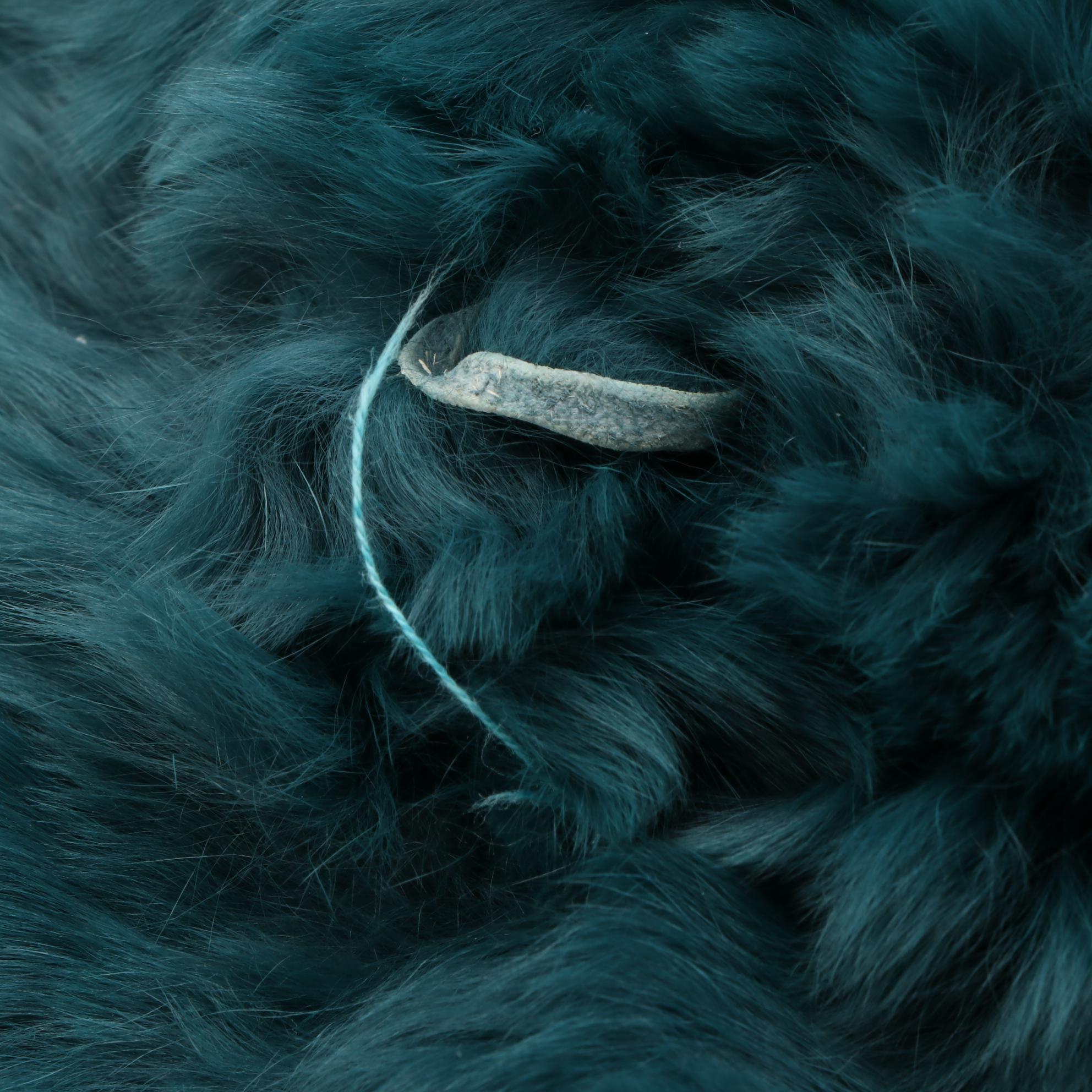 Dyed Rabbit Fur Knit Muffler Scarf