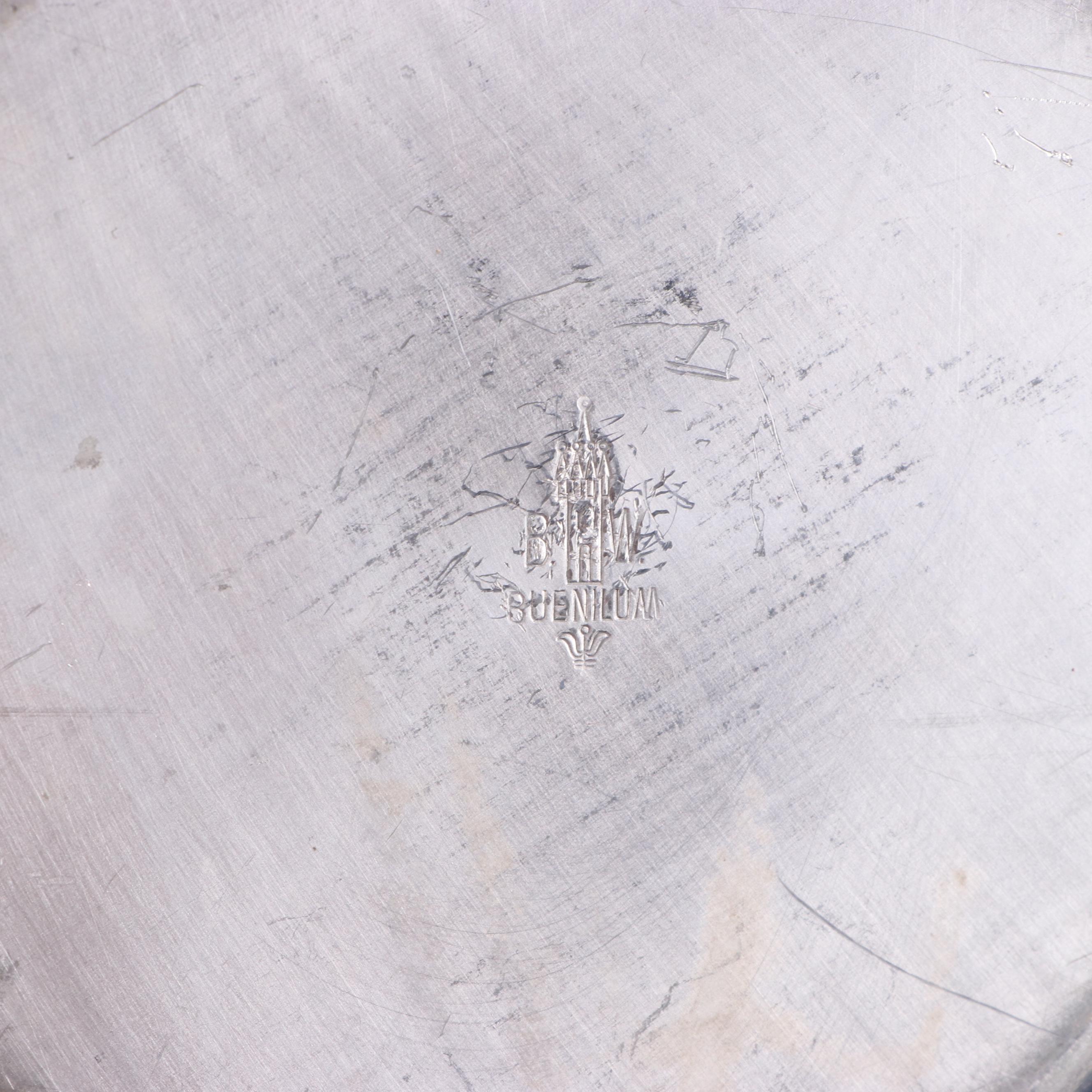 Buenilum Covered Serving Dish with Hammered Aluminum and Other Tableware