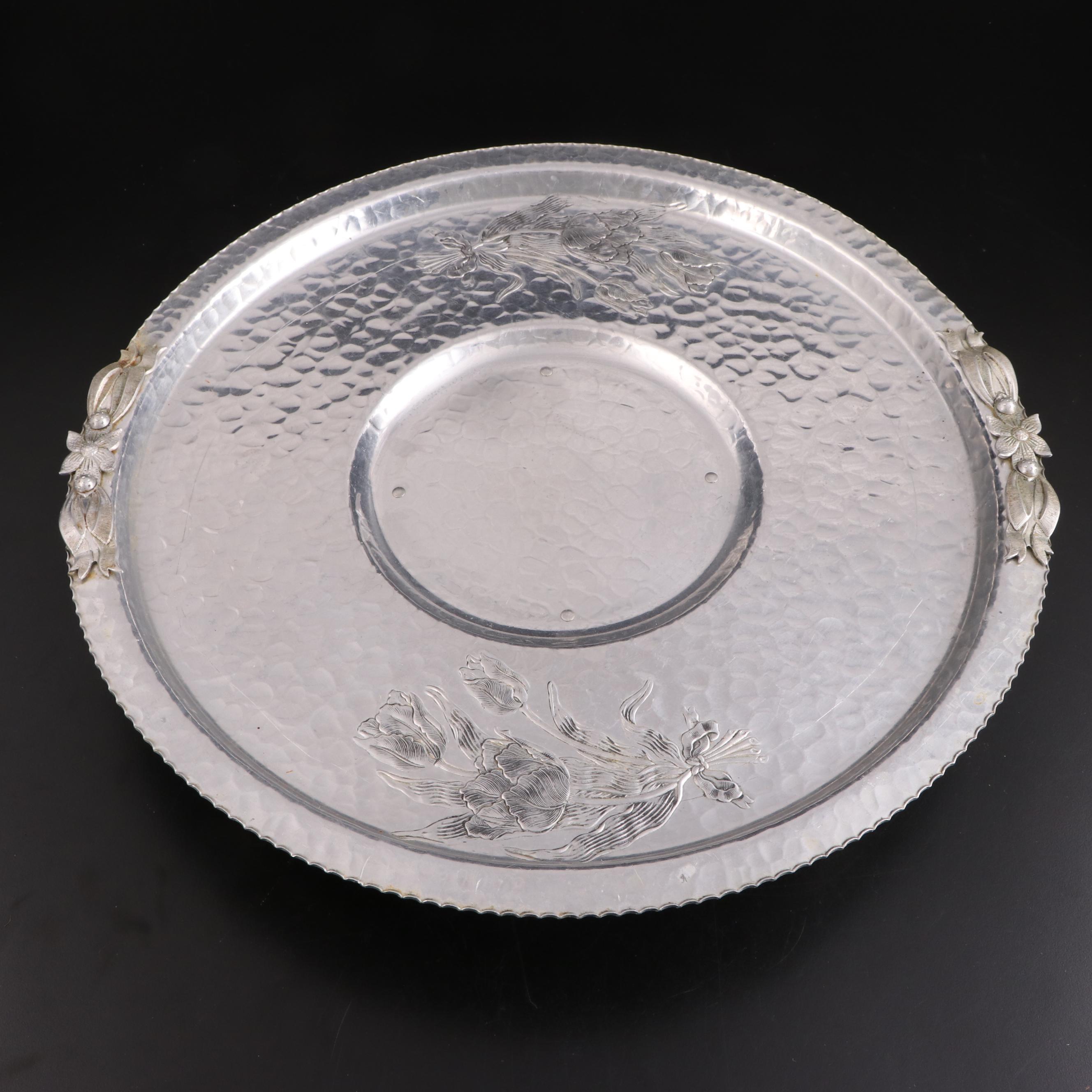 Buenilum Covered Serving Dish with Hammered Aluminum and Other Tableware