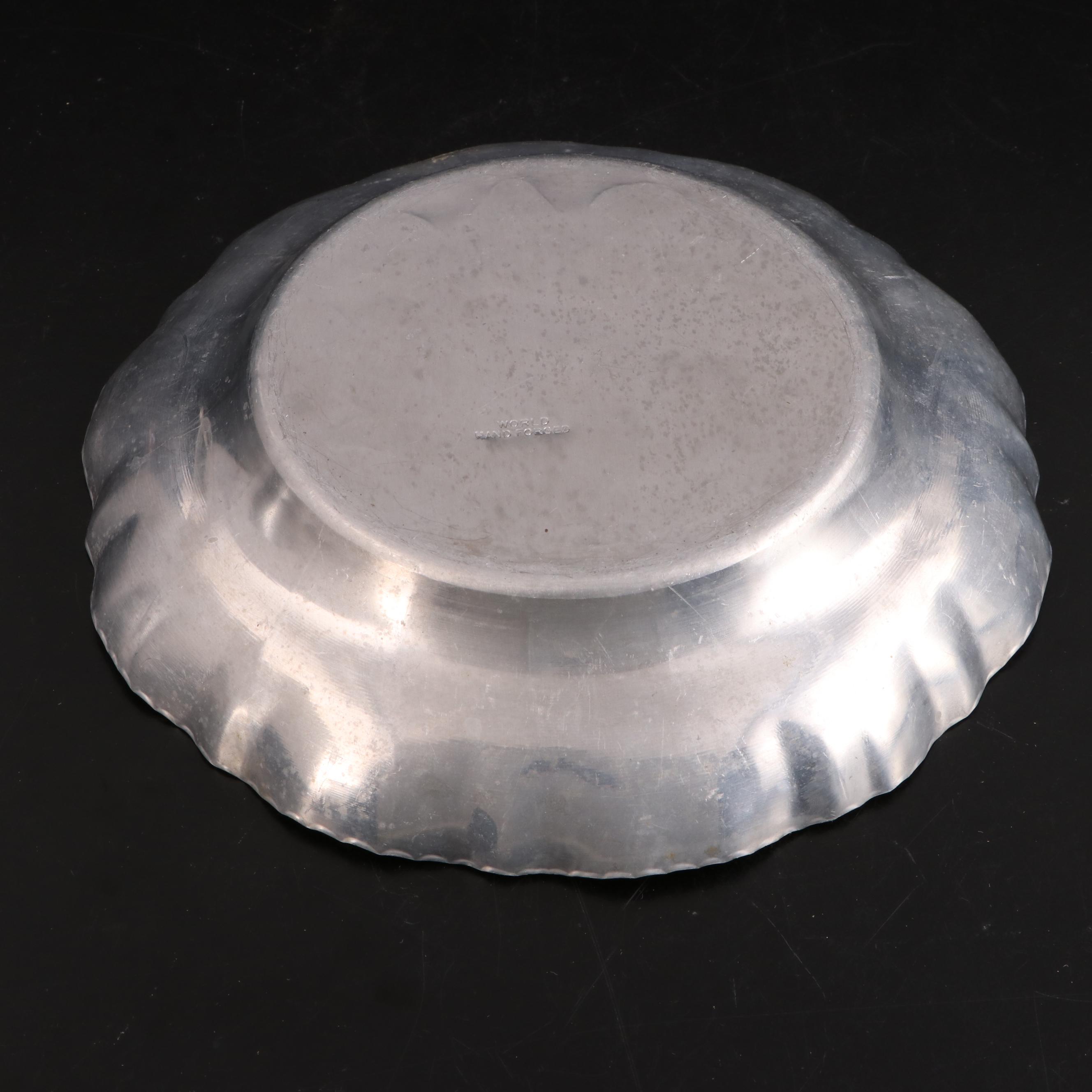 Buenilum Covered Serving Dish with Hammered Aluminum and Other Tableware