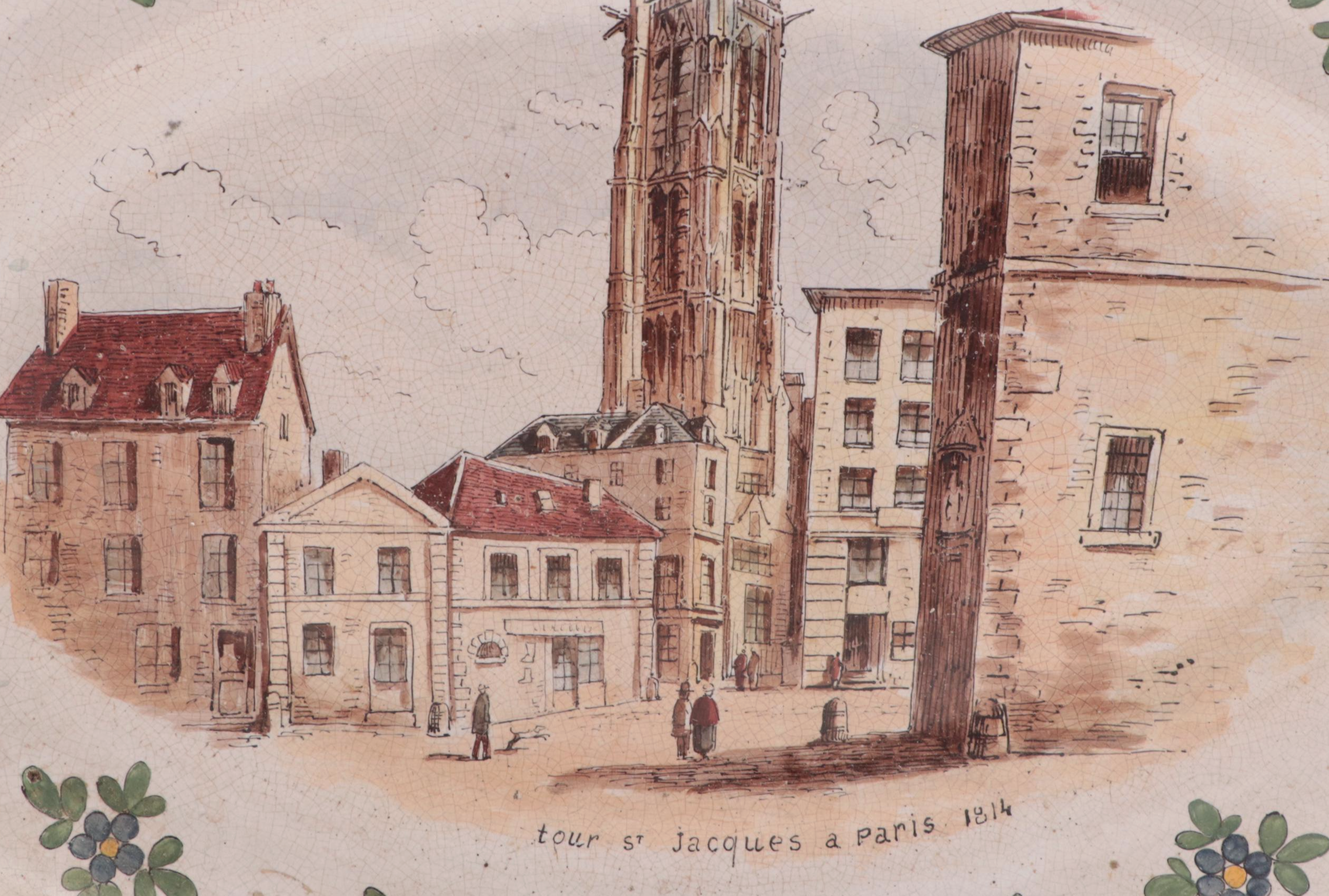 French Rouen Faïence Ceramic Serving Platter with Copper Baking Molds