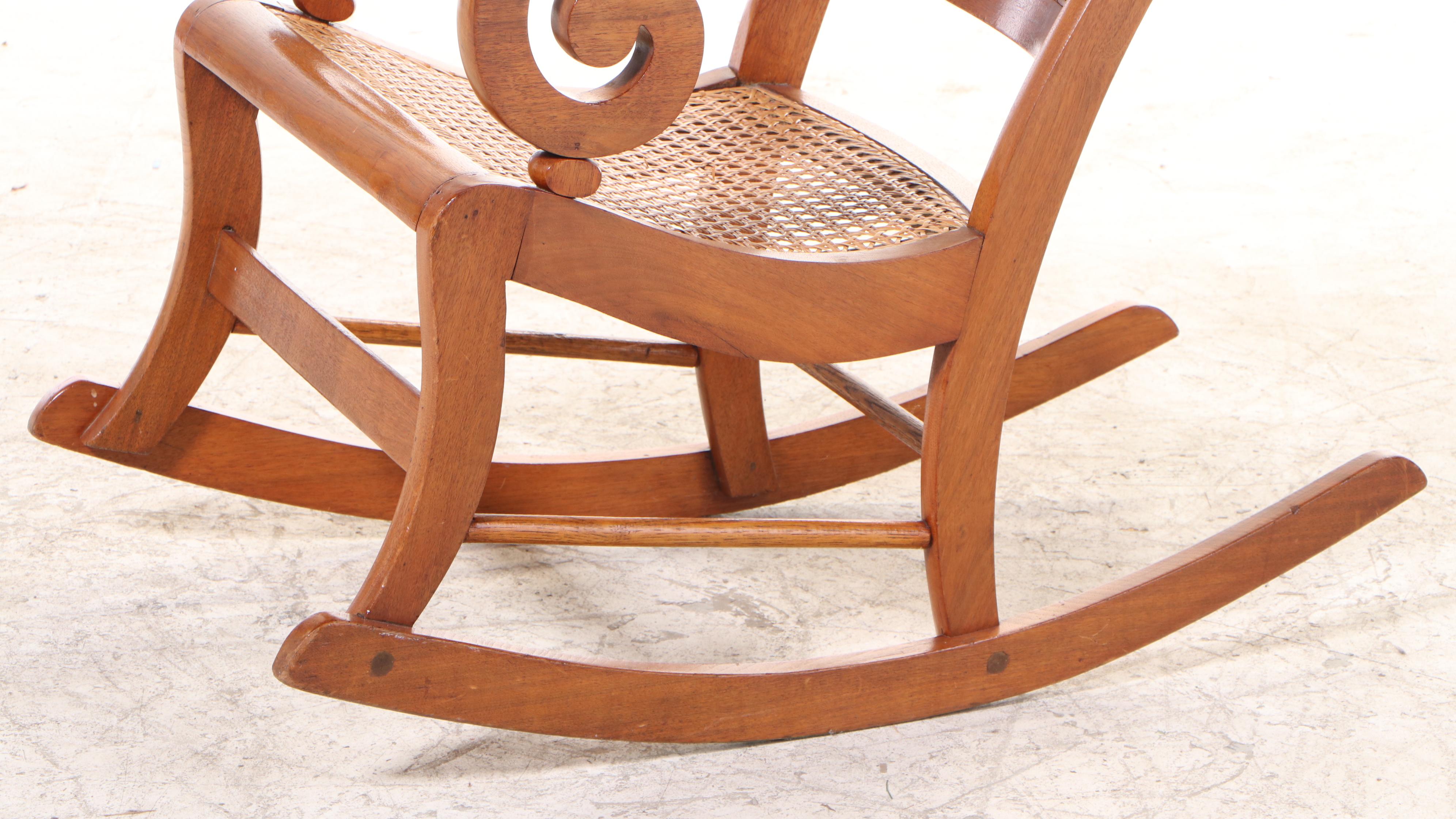 Victorian Walnut Rocking Armchair, Late 19th Century