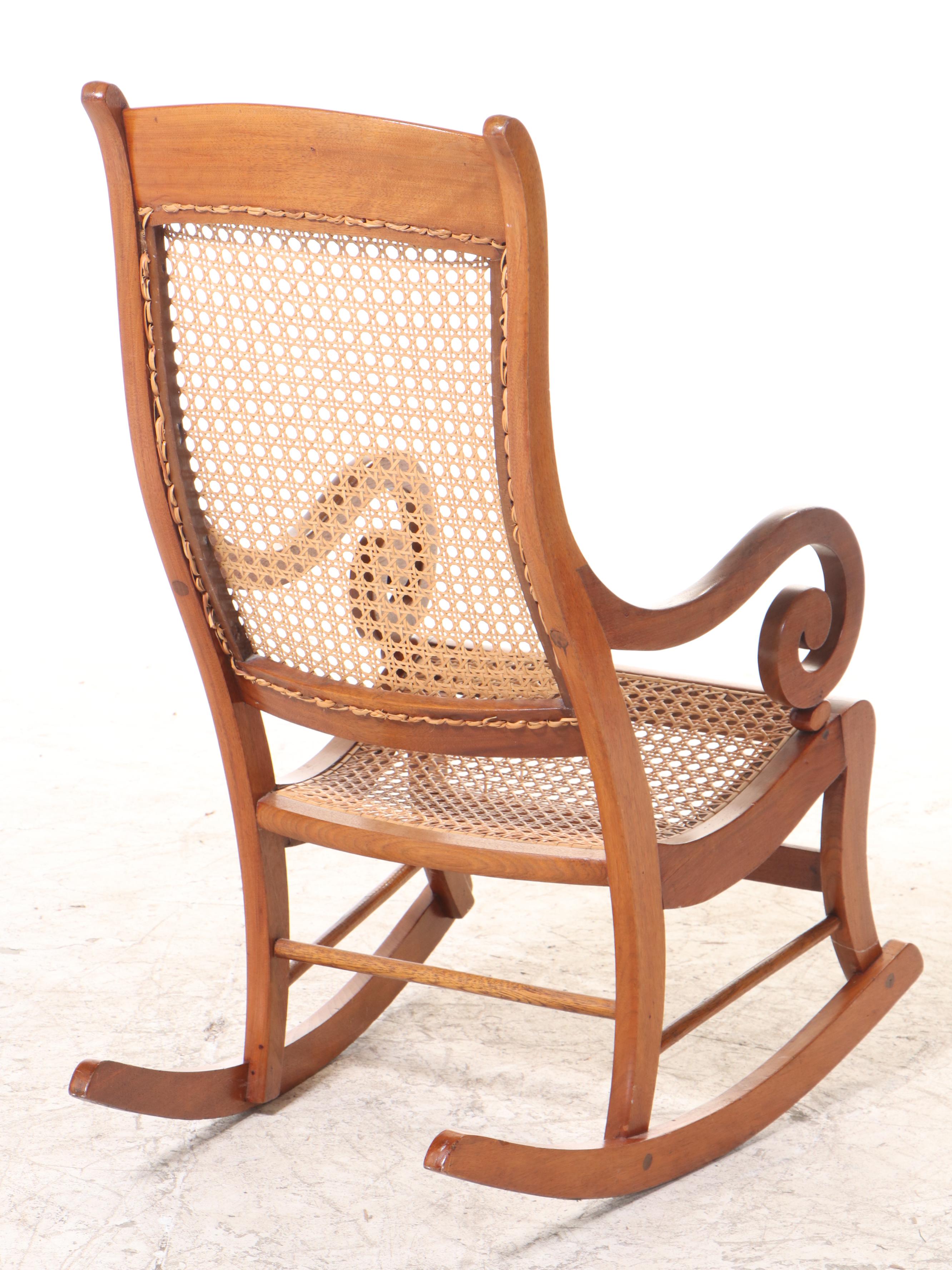Victorian Walnut Rocking Armchair, Late 19th Century