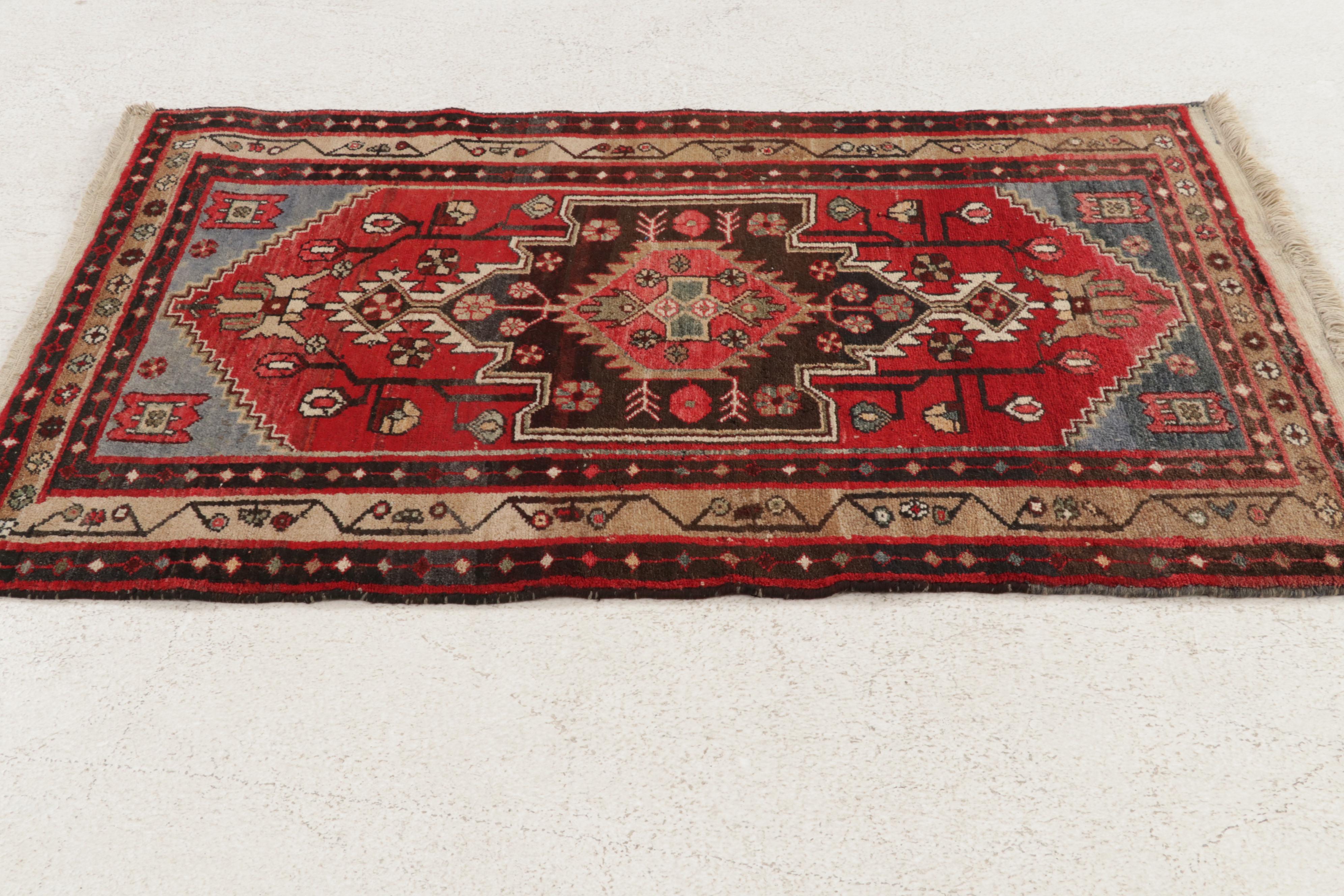 3'3 x 5'9 Hand-Knotted Persian Zanjan Rug, 1920s