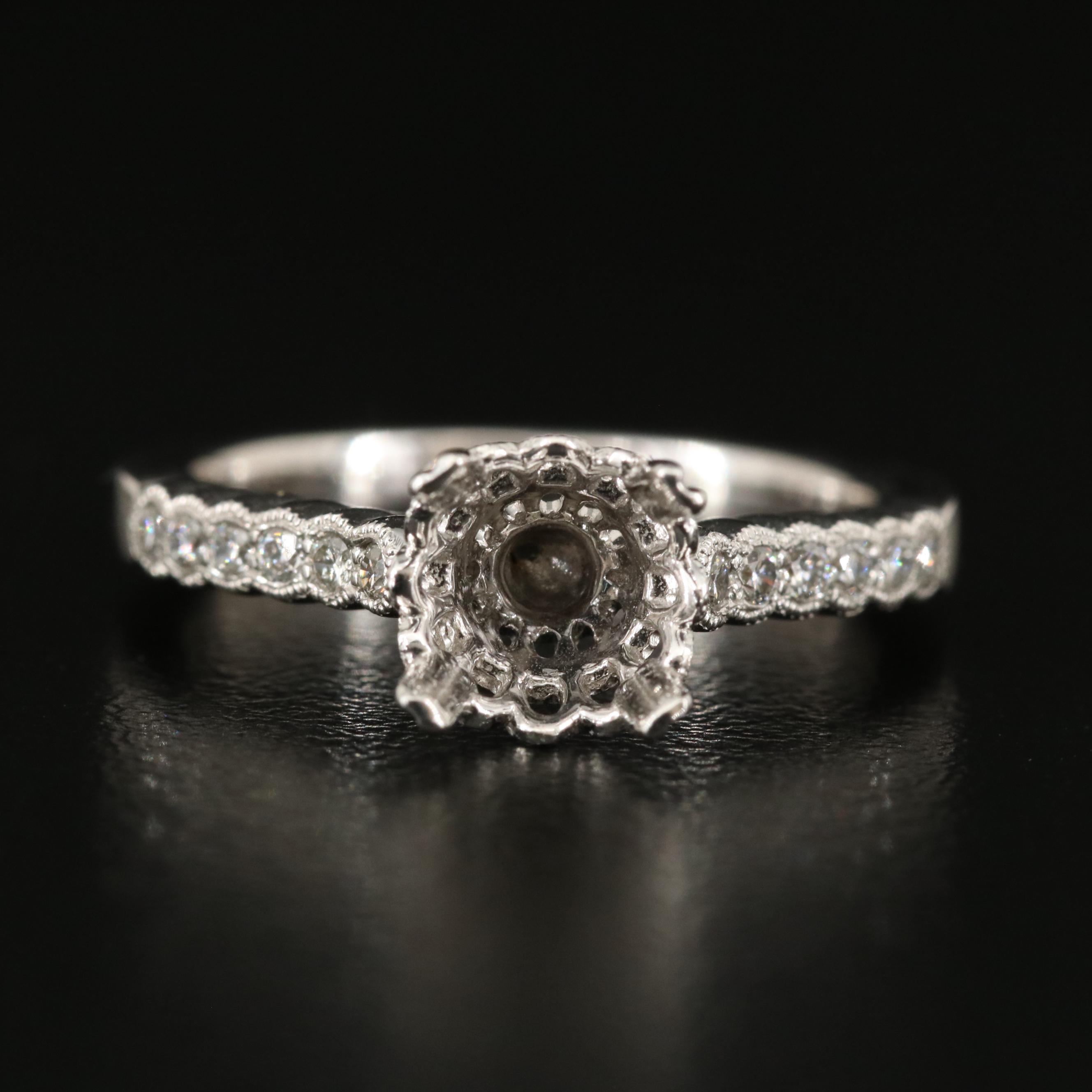 14K 0.18 CTW Diamond Semi-Mount Ring