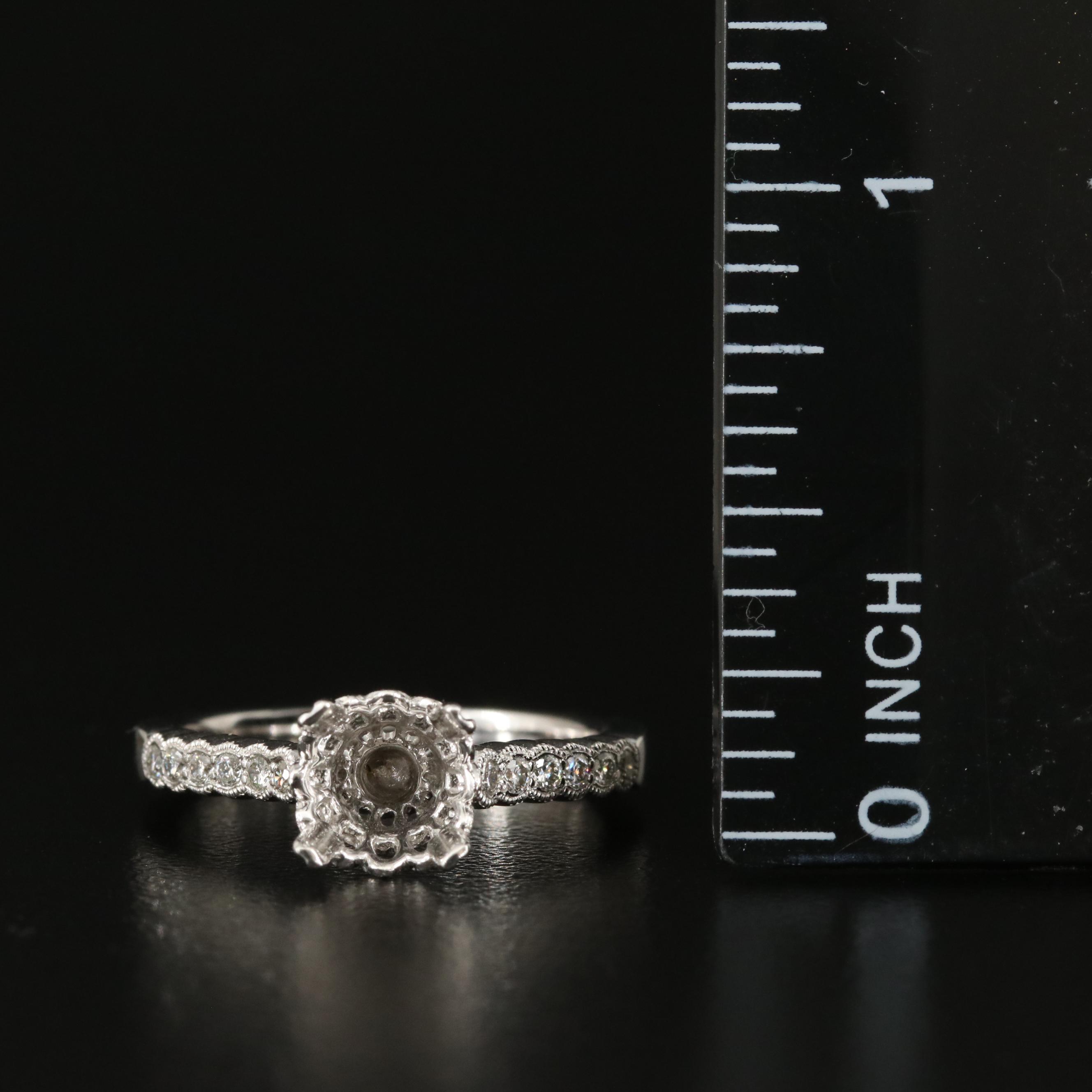 14K 0.18 CTW Diamond Semi-Mount Ring