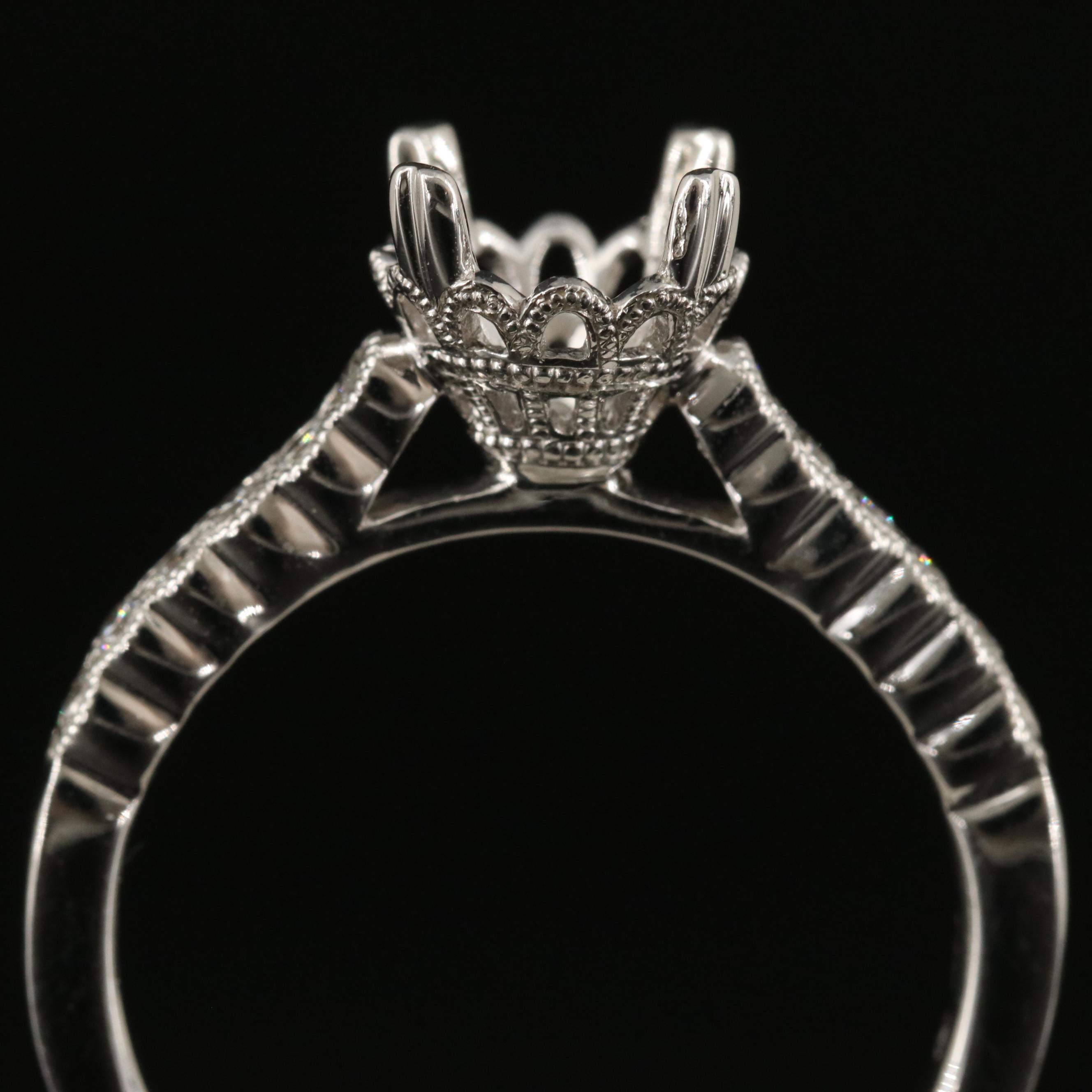 14K 0.18 CTW Diamond Semi-Mount Ring
