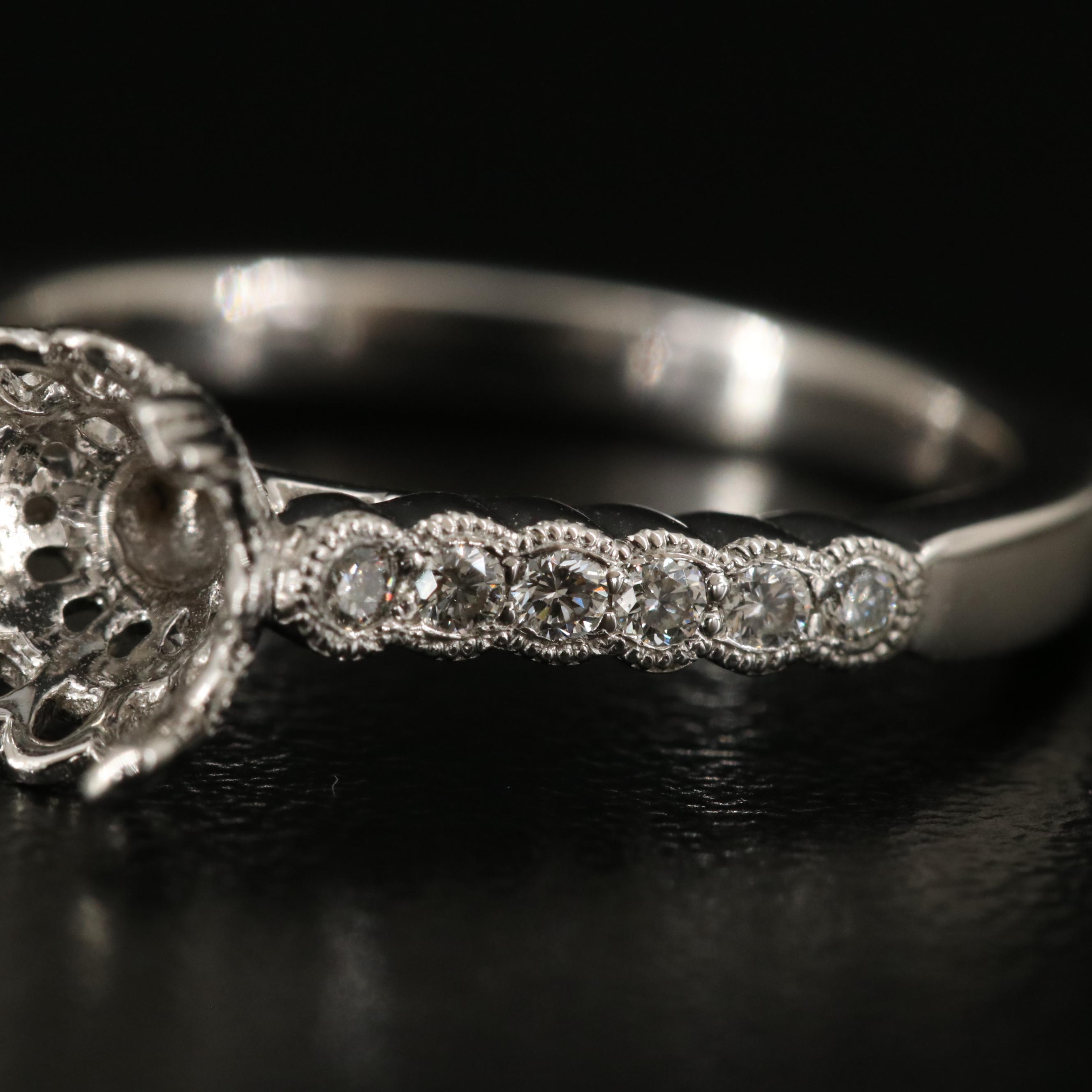 14K 0.18 CTW Diamond Semi-Mount Ring