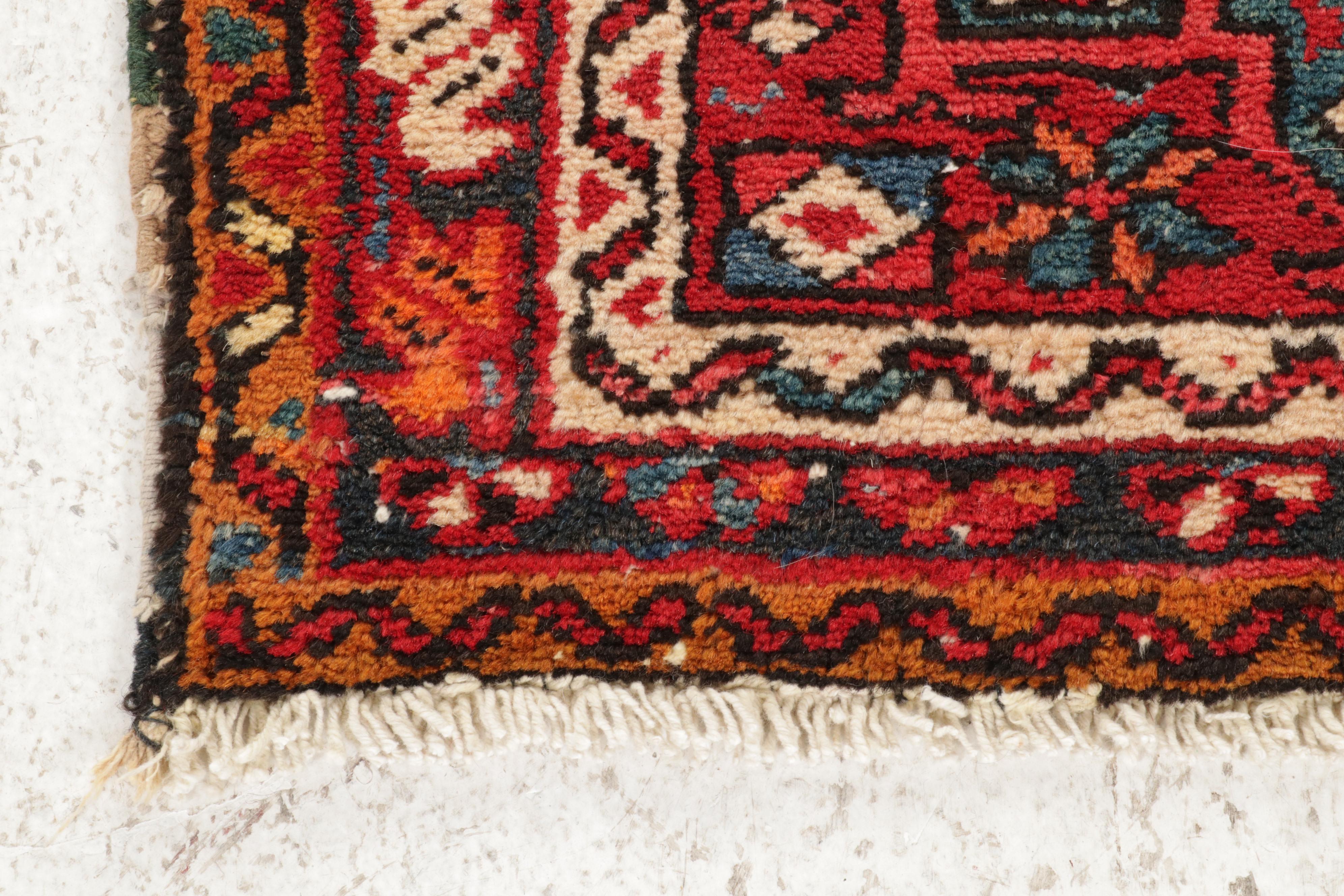 2'1 x 4'1 Hand-Knotted Persian Karaja Rug, 1940s