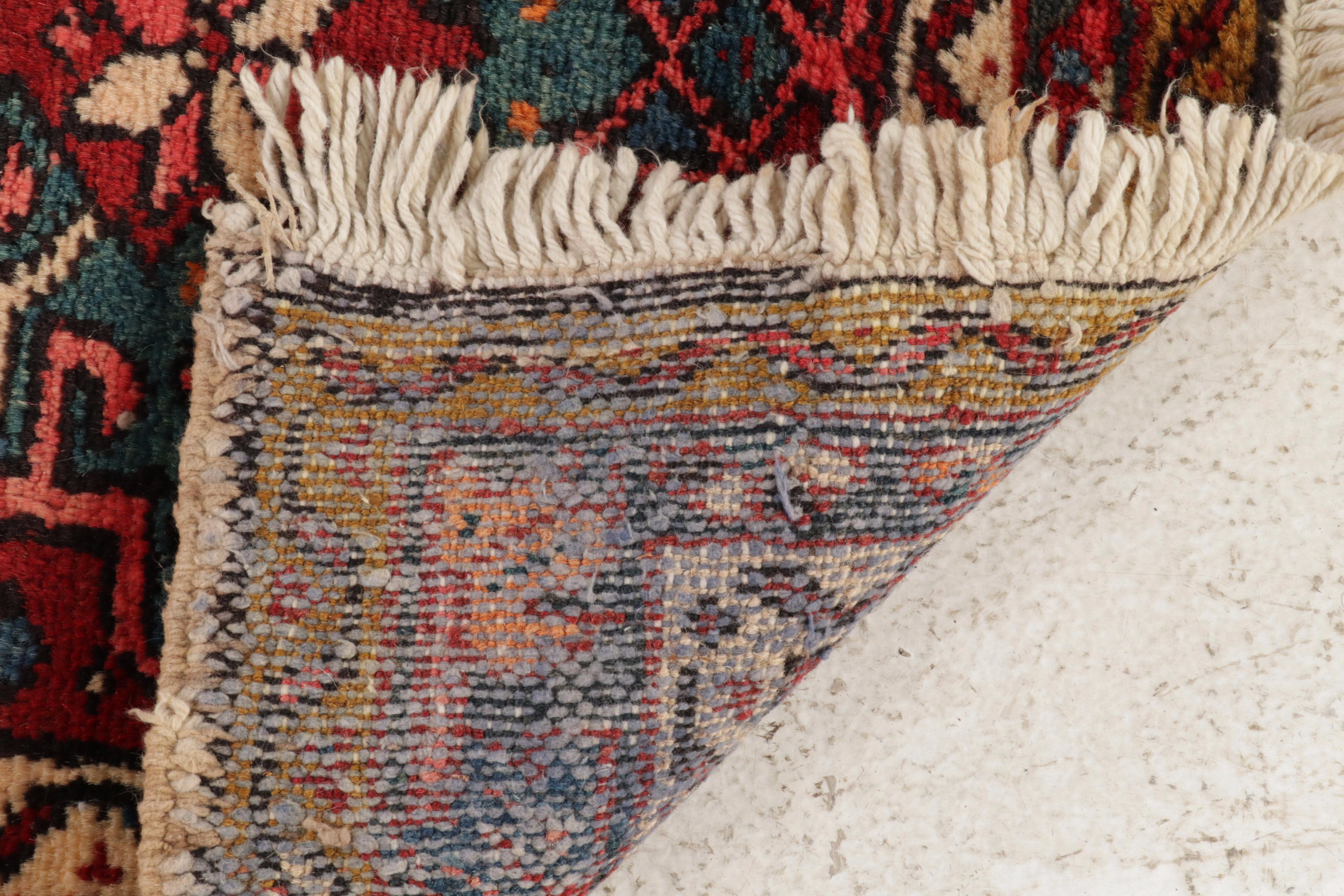 2'1 x 4'1 Hand-Knotted Persian Karaja Rug, 1940s